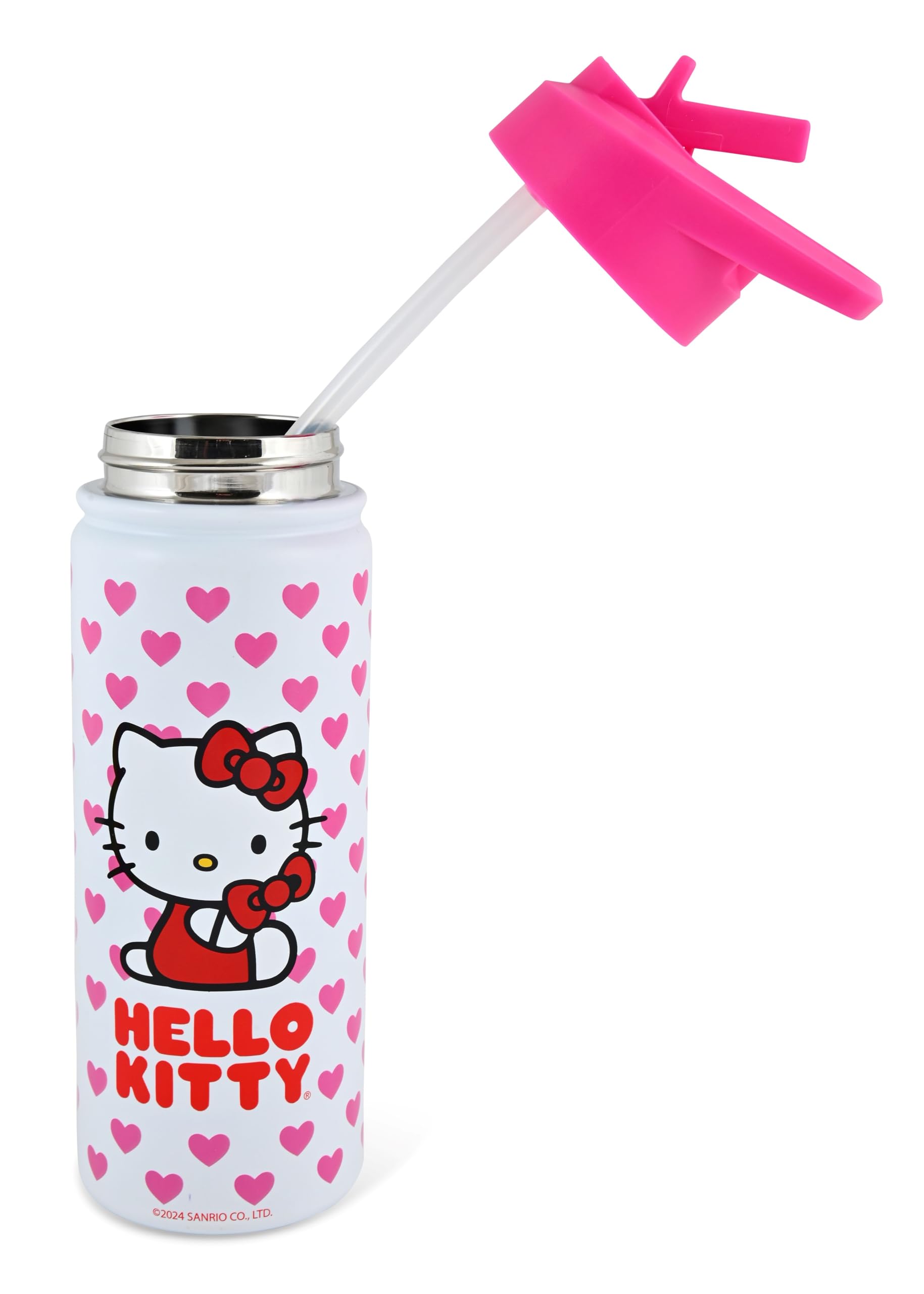 Sanrio Hello Kitty Insulated Stainless Steel Water Bottle | 20 Oz Insulated Water Bottle | Kids Water Bottle Thermos for Girls, Boys, Unisex