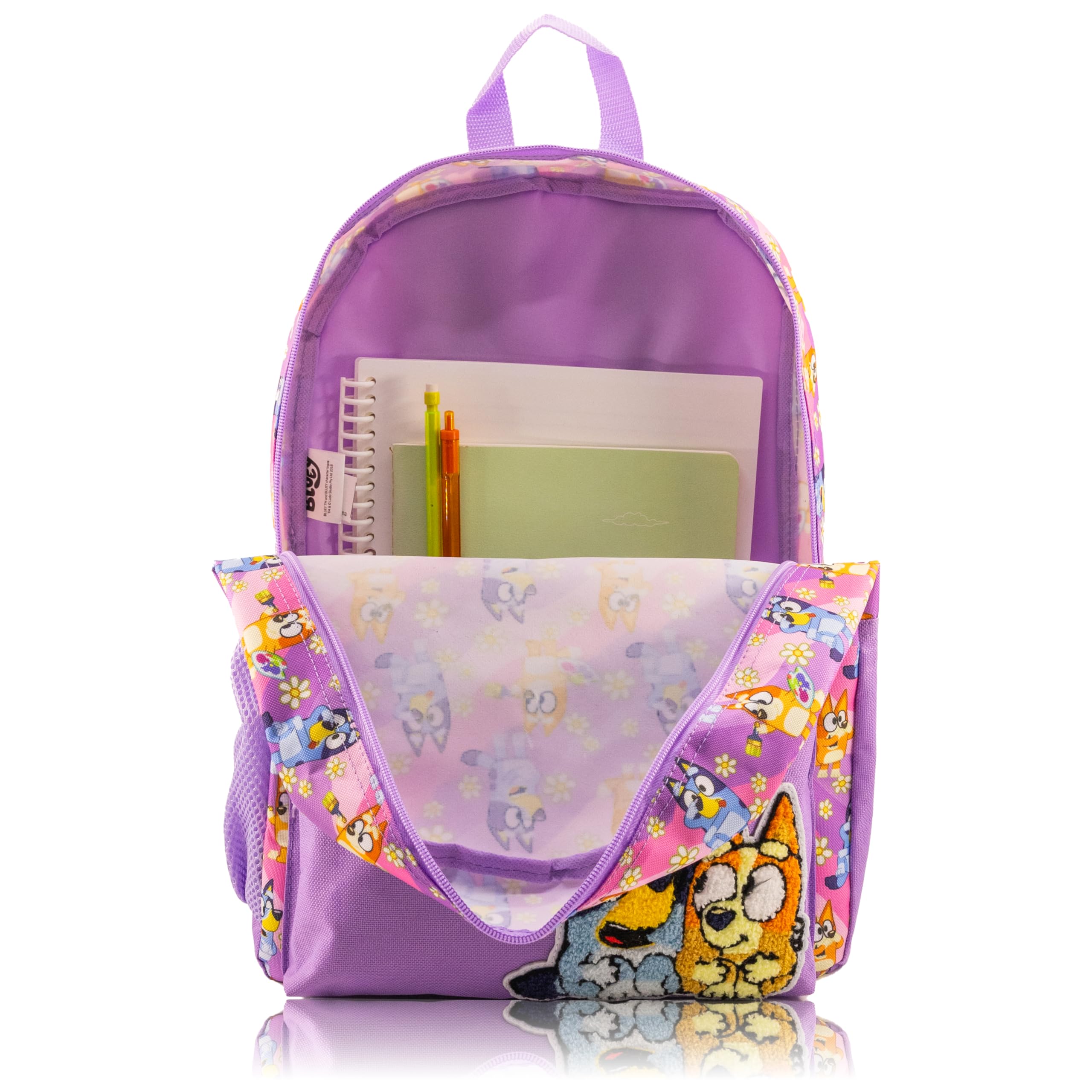 Fast Forward Hello Kitty, Bluey or Stitch Backpack for Kids | Embossed Print Bookbag for Girls, Boys, Unisex