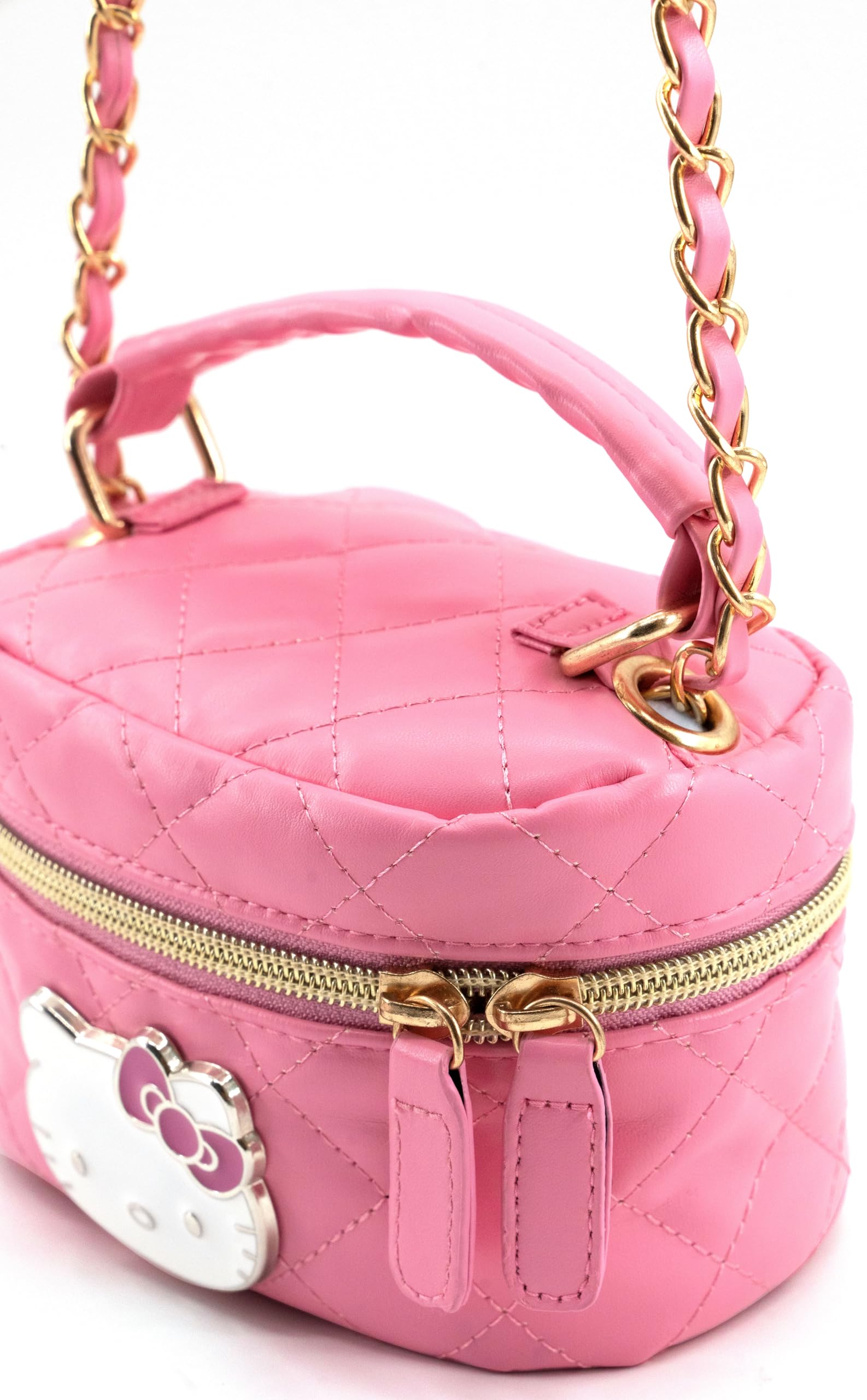 Fast Forward Sanrio Hello Kitty Cosmetic Bag for Women | Mini Hello Kitty PU Leather Crossbody Travel Toiletry Bag for Women | Make Up Travel Bag Makeup Bag