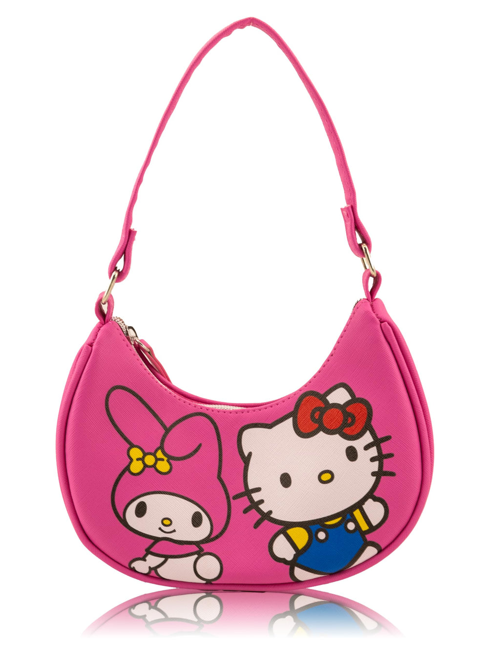 Fast Forward Sanrio Hello Kitty Hobo Handbag Purse for Girls | Crossbody Shoulder Bag with Adjustable Strap | Small PU Leather Toddler Preschool Handbag Everyday Tote Travel Mini Purse Ages 3+