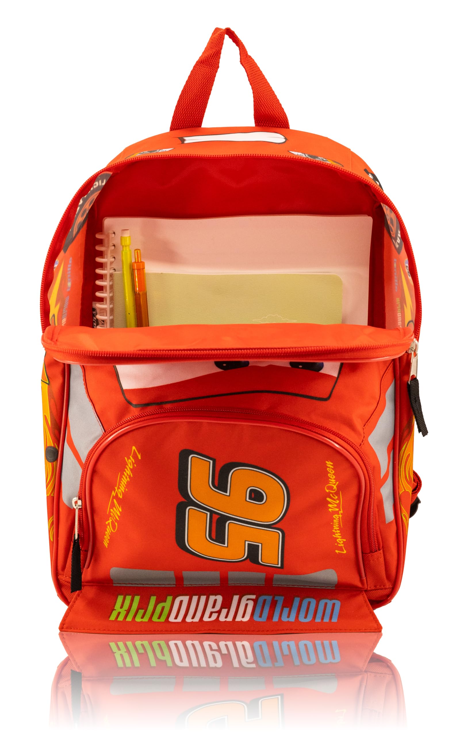Disney Cars Lightning McQueen Backpack for Kids | Disney Pixar Cars Bookbag Featuring Lightning McQueen | Toddler Travel Bag, Lightweight Backpack for School | Ages 3+