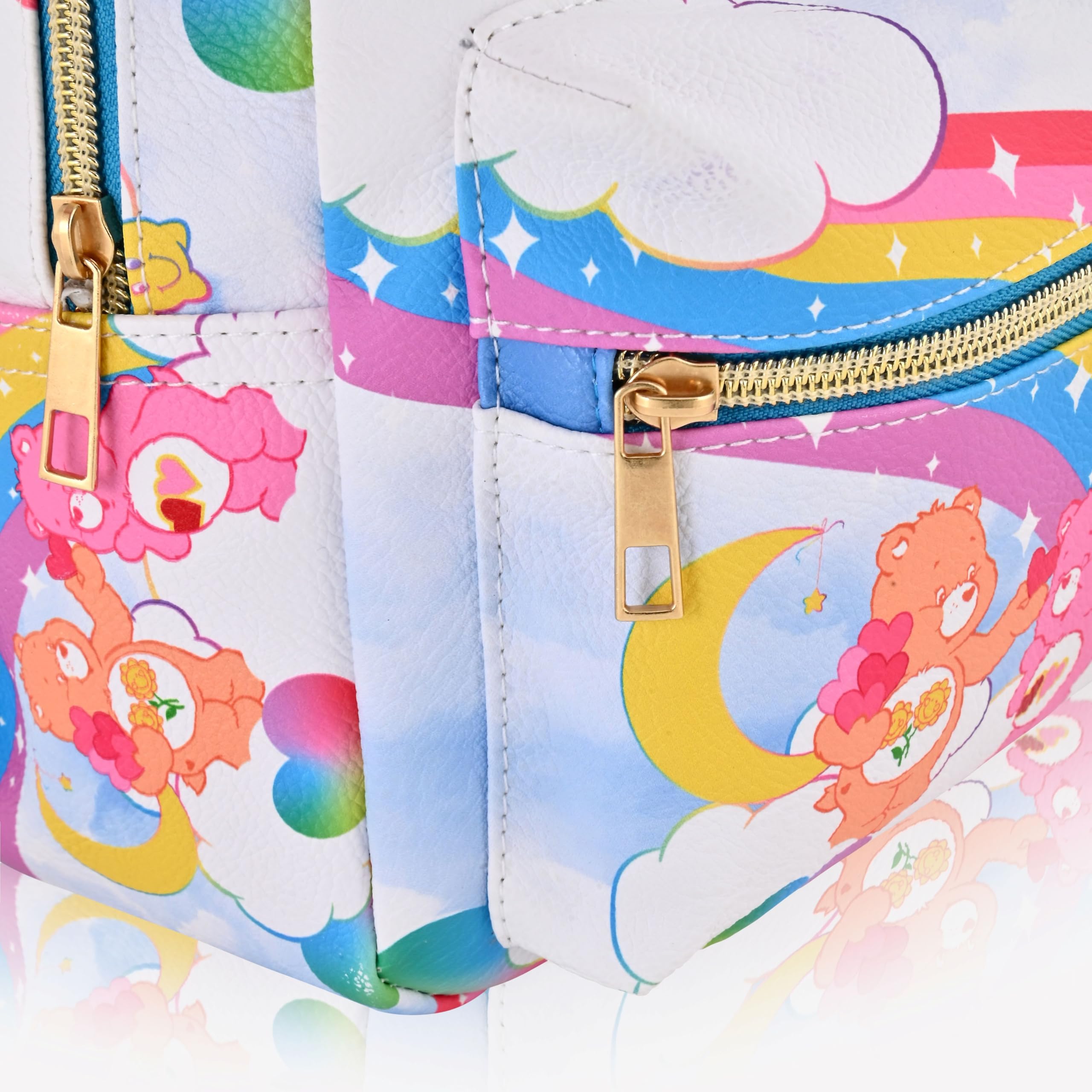 Fast Forward Care Bear Unisex Mini Backpack - Cute PU Leather, 10" Purse