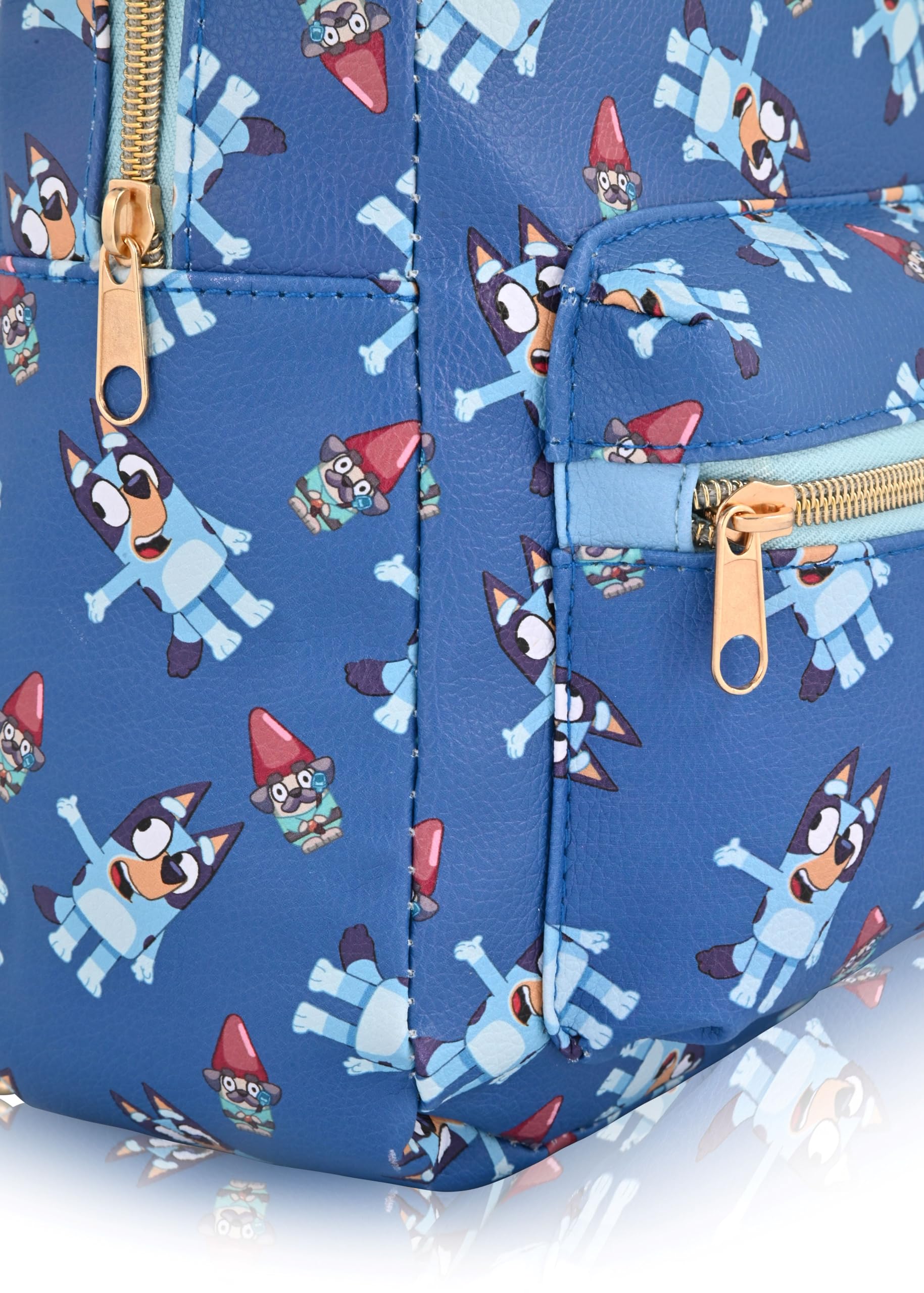 Fast Forward Bluey Mini Backpack for Kids & Adults | 10" PU Leather Backpack Purse | Toddler Travel Bag, Small Bookbag