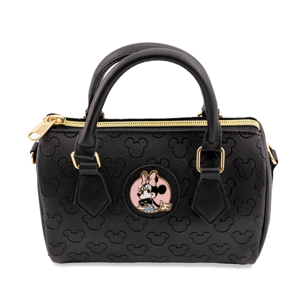 Disney Minnie Mouse Mini Purse Crossbody Handbag for Women | Leather Women's Shoulder Handbag Satchel with Embossed Print | Minnie Mouse Accessories for Girls, Boys, Adults, Unisex