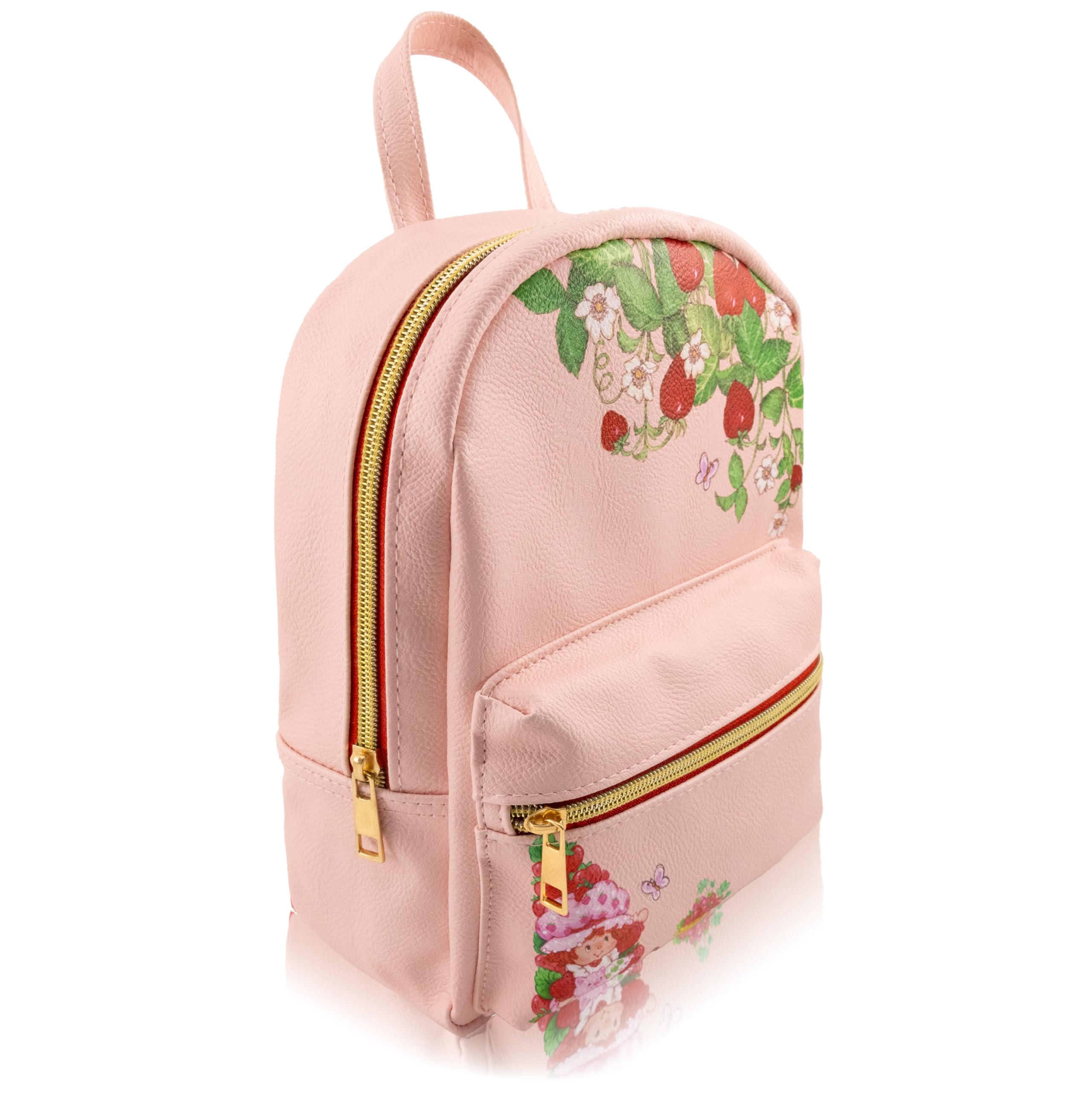 Fast Forward Strawberry Shortcake Backpack for Women, Men, Unisex | Cute PU Leather 10" Mini Backpack