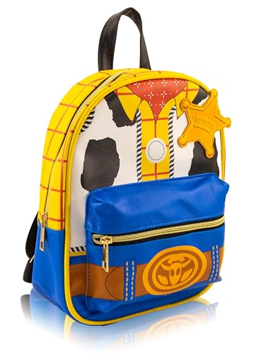 Disney Toy Story Woody Mini Backpack for Kids & Adults | 10" PU Leather Disney Backpack Purse Featuring Woody | Toddler Travel Bag, Small Backpack Bookbag for School, Travel, or Theme Park | Ages 3+