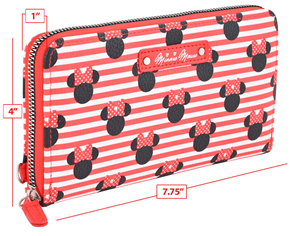 Disney Minnie Mouse Wallet Women - PU Leather Wristlet Wallets for Women - Mickey Mouse Minnie Mouse Wristlet Wallet