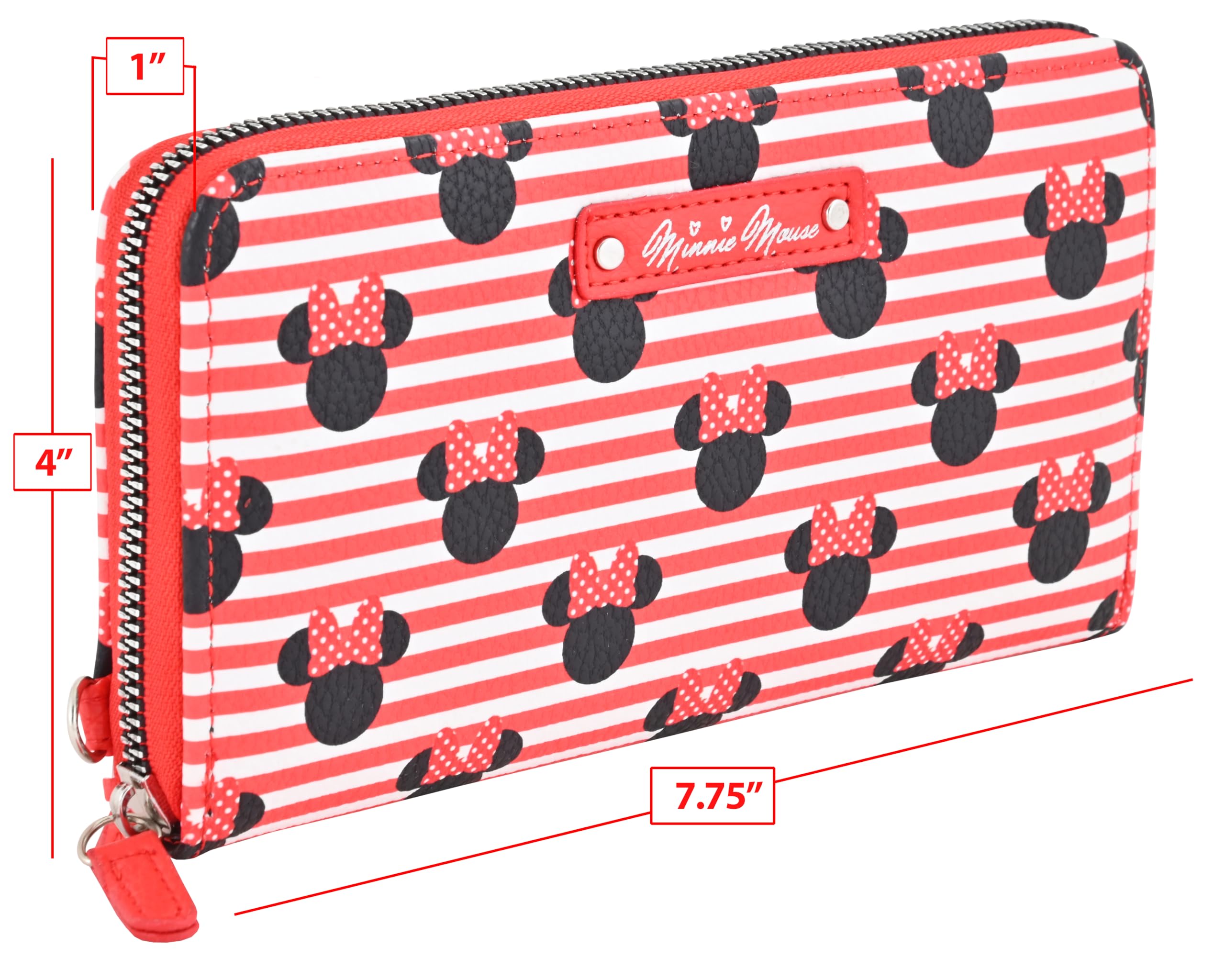 Disney Minnie Mouse Wallet Women - PU Leather Wristlet Wallets for Women - Mickey Mouse Minnie Mouse Wristlet Wallet