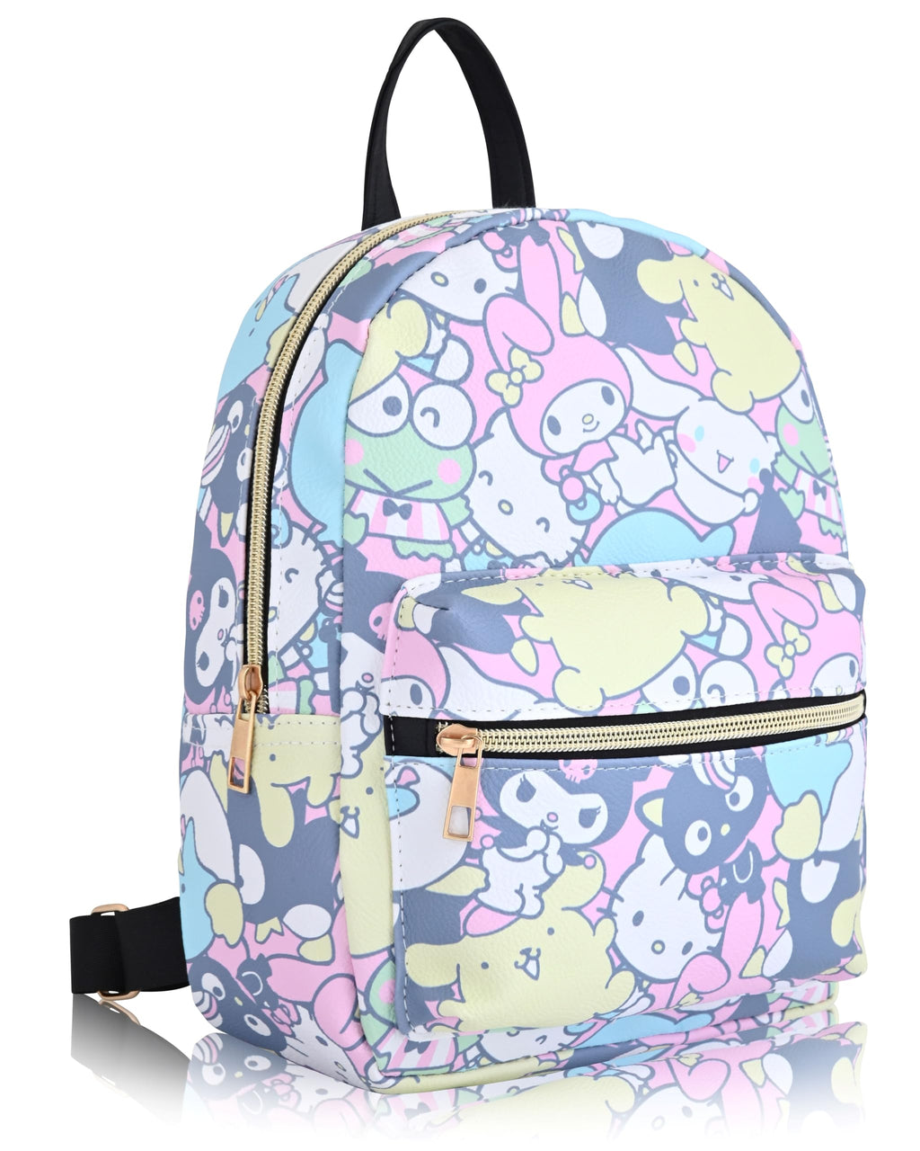 Fast Forward Sanrio Hello Kitty and Friends Backpack for Women, Men, Unisex | Cute PU Leather 10" Mini Backpack