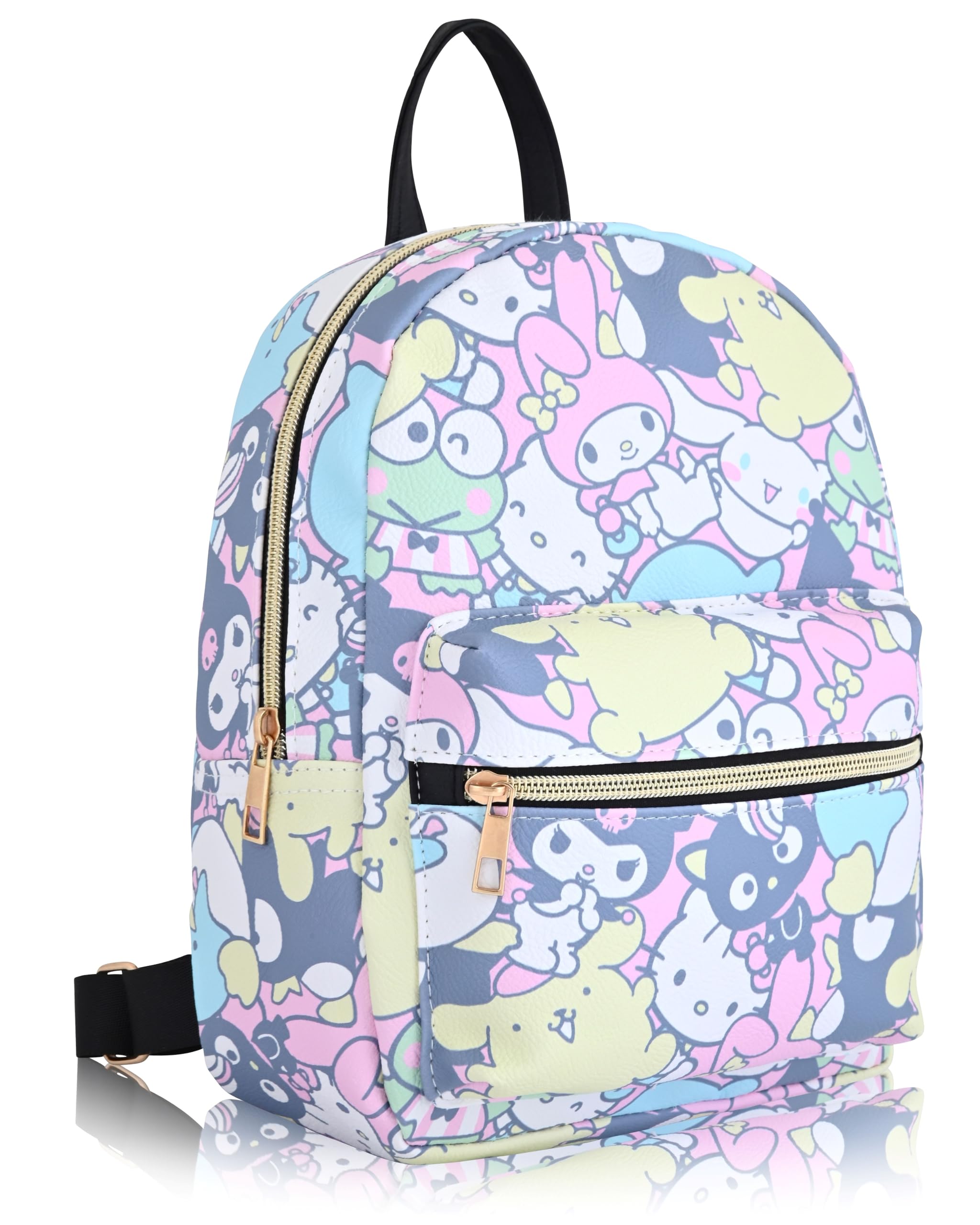 Fast Forward Sanrio Hello Kitty and Friends Backpack for Women, Men, Unisex | Cute PU Leather 10" Mini Backpack