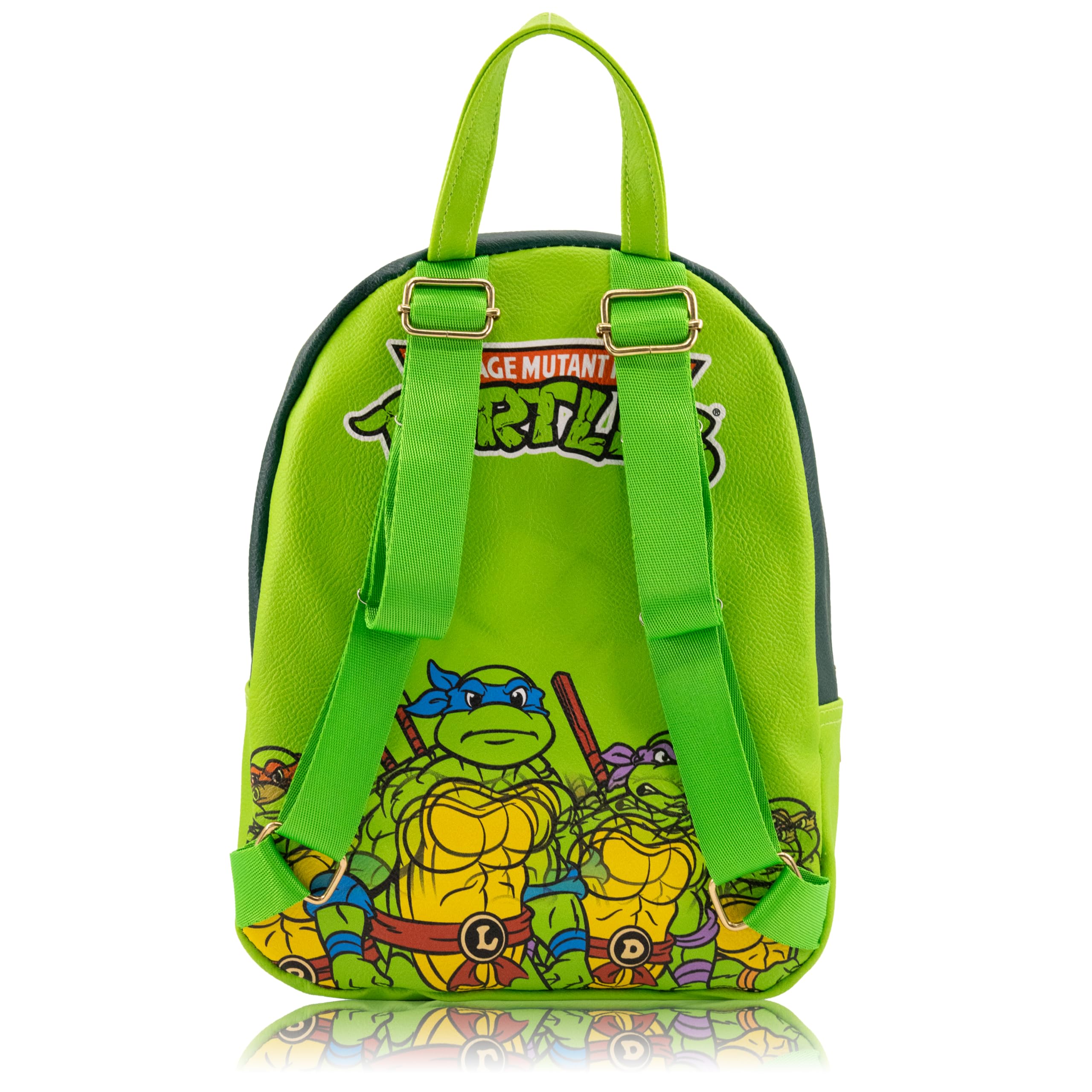 Fast Forward Teenage Mutant Ninja Turtles Backpack for Boys, Girls, Women, Men, Unisex | Cute PU Leather 10" Mini Backpack Purse Shoulder Purse | Teenage Mutant Ninja Turtles Bag and Accessories