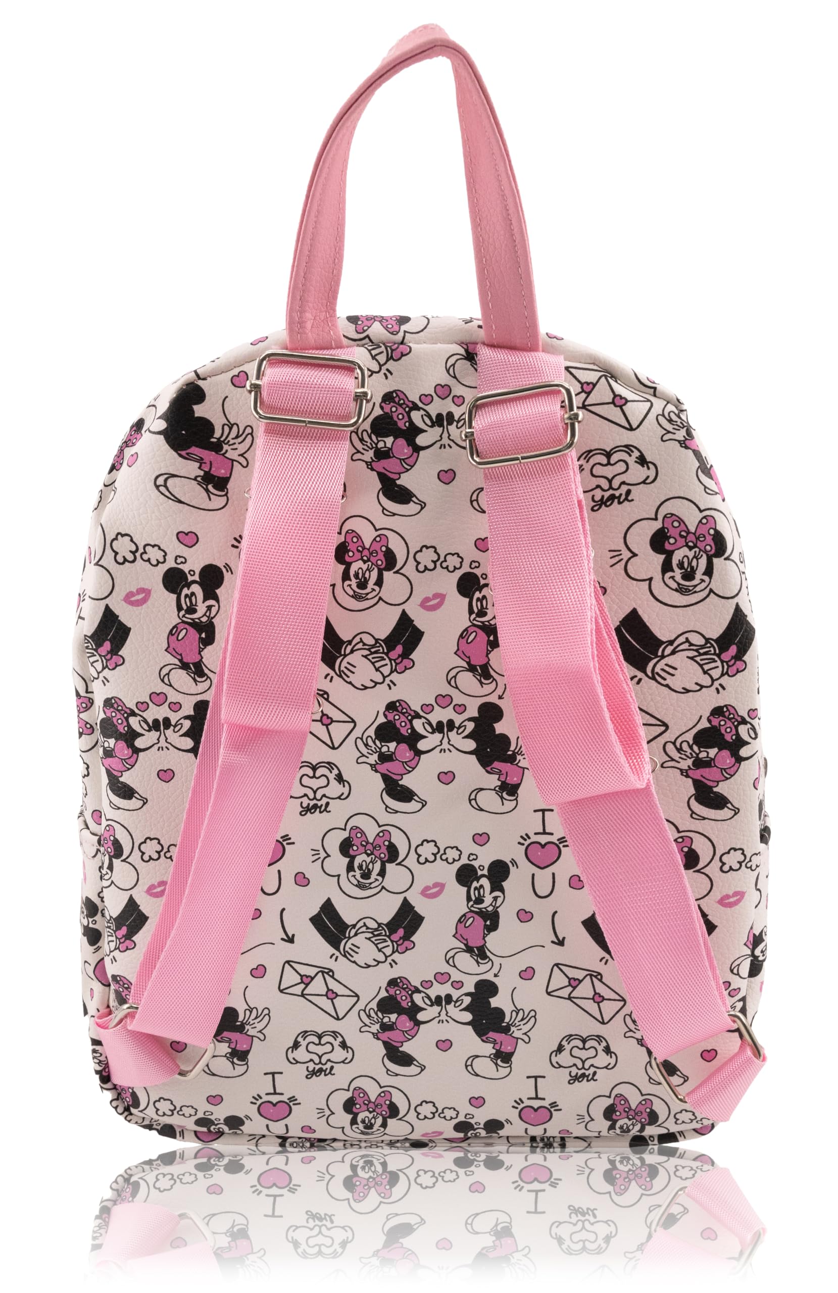 Disney Minnie Mouse Backpack for Women, Men, Boys, Girls, Unisex | Cute PU Leather 10" Mini Backpack Purse | Minnie Mouse Bag