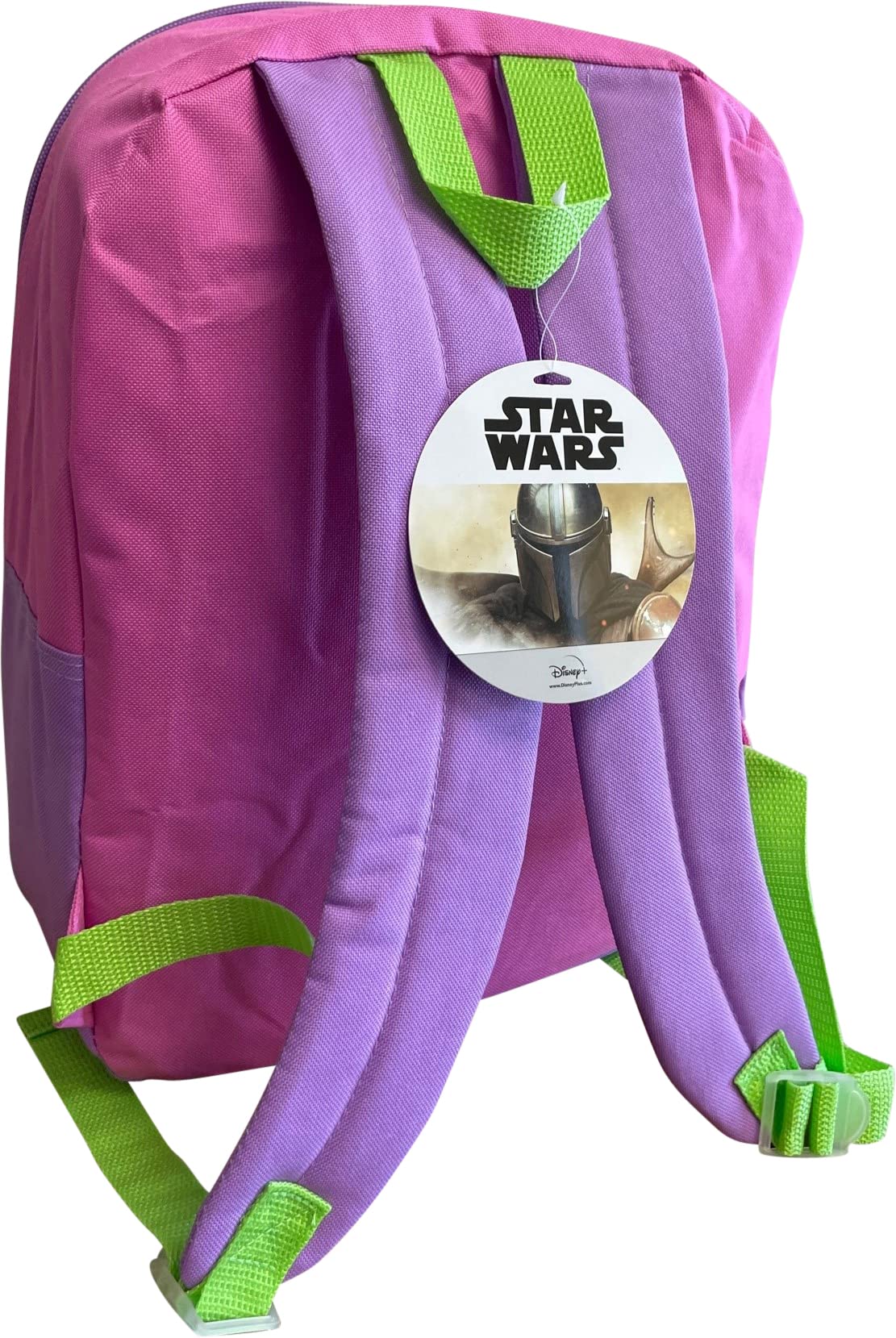 Fast Forward Star Wars The Mandalorian Baby Yoda 15" School Backpack (Pink-Purple-Green)