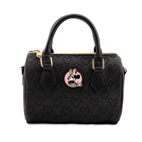 Disney Minnie Mouse Mini Purse Crossbody Handbag for Women | Leather Women's Shoulder Handbag Satchel with Embossed Print | Minnie Mouse Accessories for Girls, Boys, Adults, Unisex