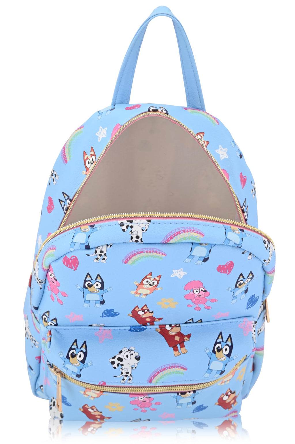 Fast Forward Bluey Mini Backpack for Kids & Adults | 10" PU Leather Backpack Purse | Toddler Travel Bag, Small Bookbag