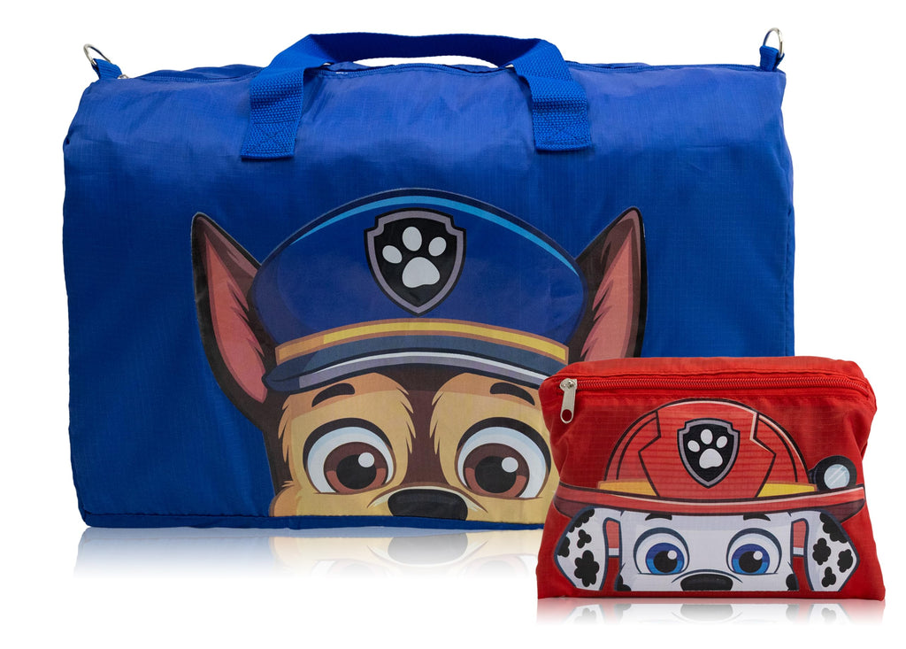 Stitch, Spiderman, Paw Patrol or Hello Kitty Duffle Bag | Lightweight Foldable Travel Duffel with Shoulder Strap & Luggage Sleeve