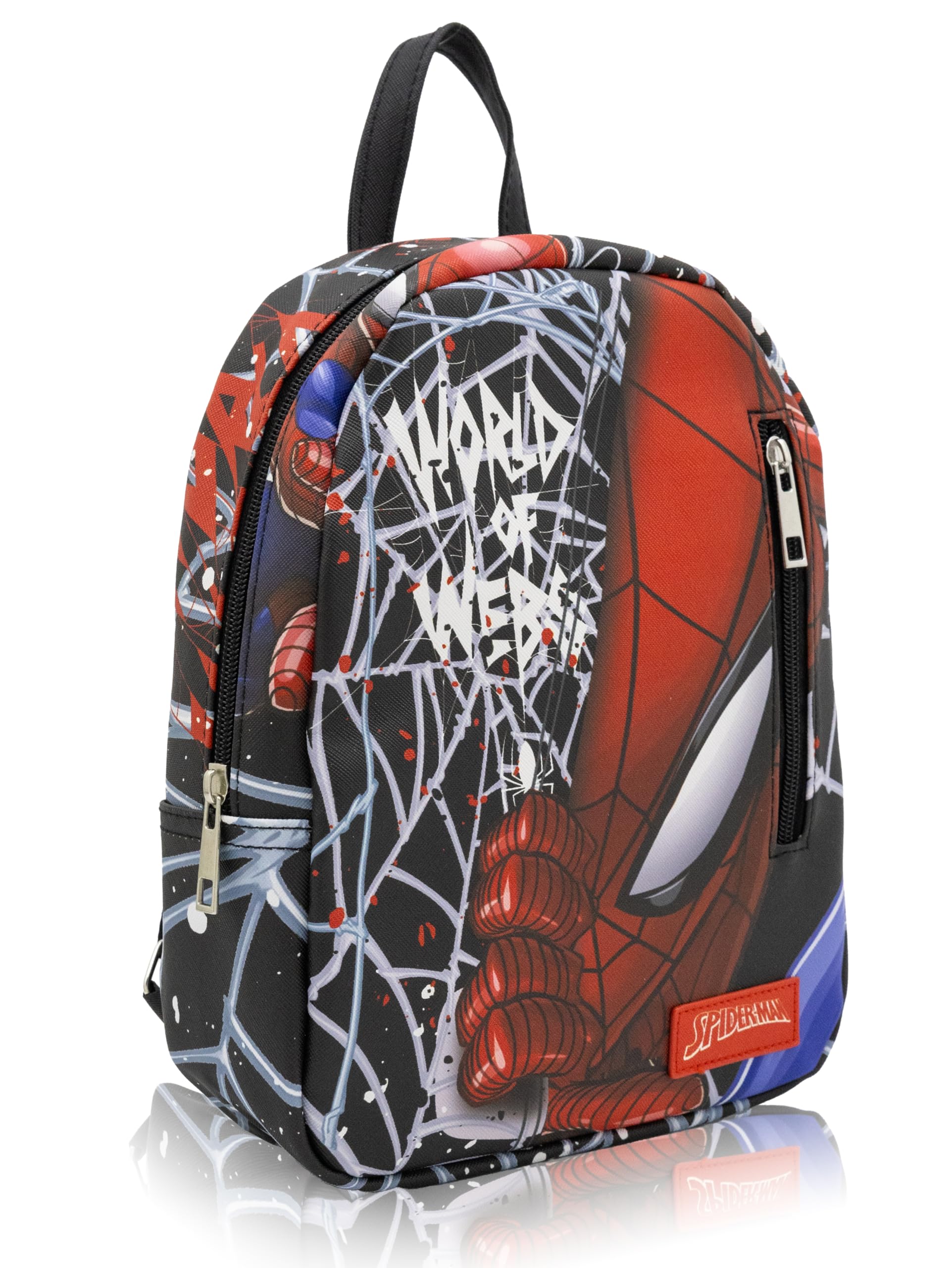 Marvel Spiderman Mini Backpack for Kids & Adults | 10" PU Leather Backpack Purse | Toddler Travel Bag, Small Bookbag for School, Travel, or Everyday Use | Ages 3+