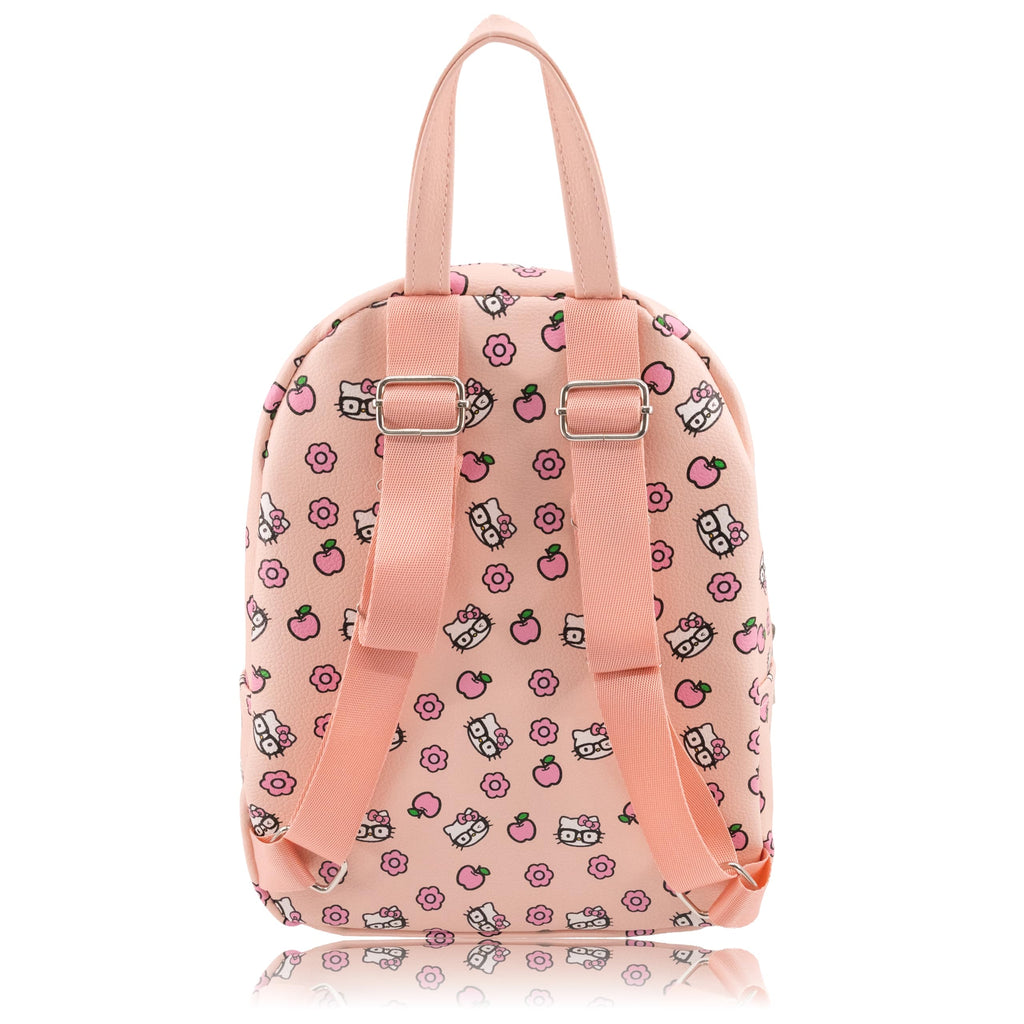 Fast Forward Sanrio Hello Kitty Backpack | Cute Pink PU Leather 10" Hello Kitty Mini Backpack Purse | Unisex Daypack Backpack