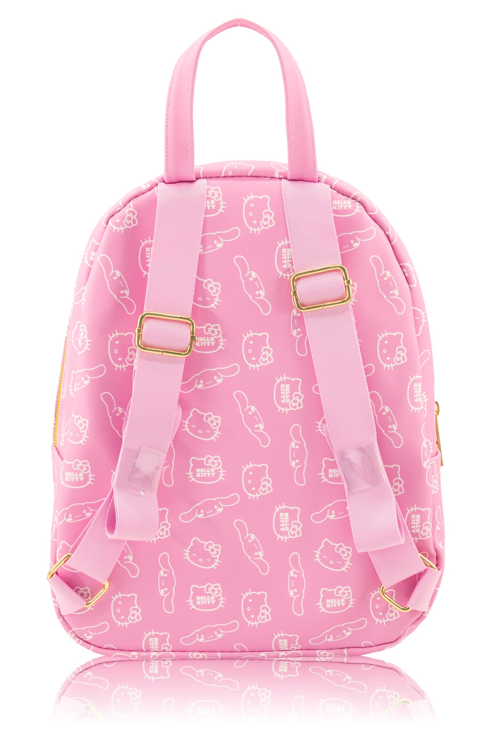 Fast Forward Sanrio Hello Kitty and Cinnamoroll Mini Backpack for Girls | PU Leather Daypack Backpack Featuring Hello Kitty and Cinnamoroll | Small Travel Bag, Lightweight Backpack | Ages 3+