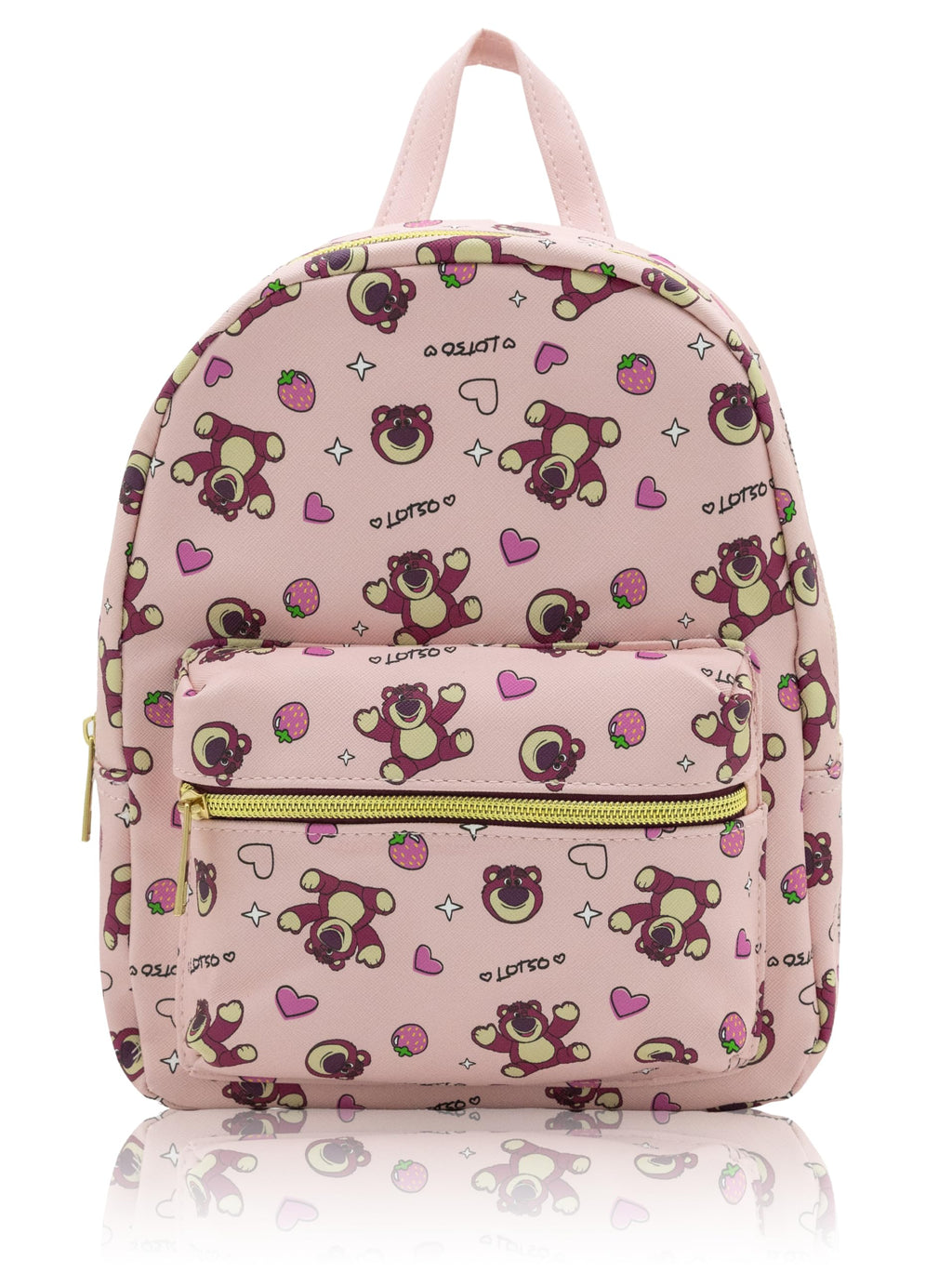 Disney Toy Story Lotso Mini Backpack for Kids & Adults | 10" PU Leather Backpack Purse | Toddler Travel Bag, Small Bookbag, Lightweight Rucksack for School, Travel, or Everyday Use | Ages 3+
