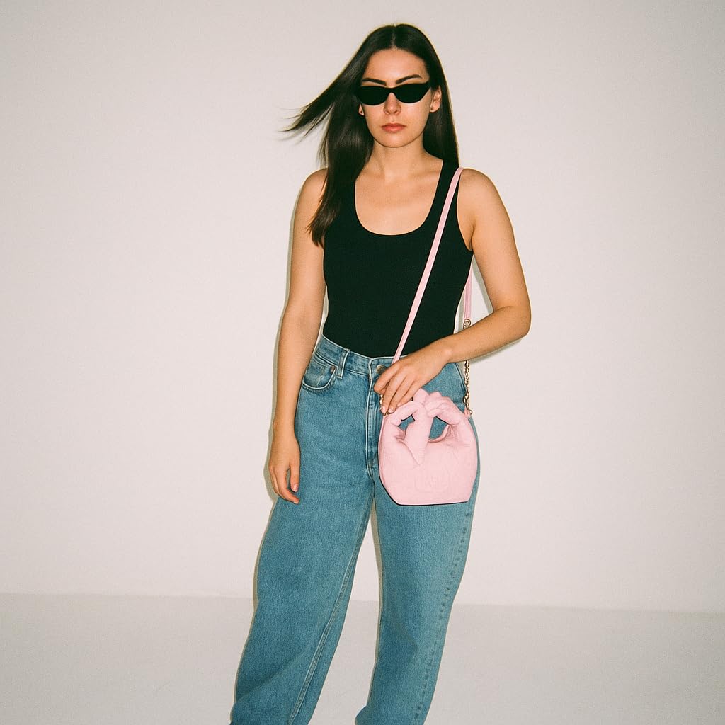 Disney Minnie Mouse Mini Hobo Handbag for Women | Small Quilted PU Shoulder Bag with Detachable Strap & Chain Detail | Minnie Purse, Crossbody Handbag, Lightweight Fashion Tote