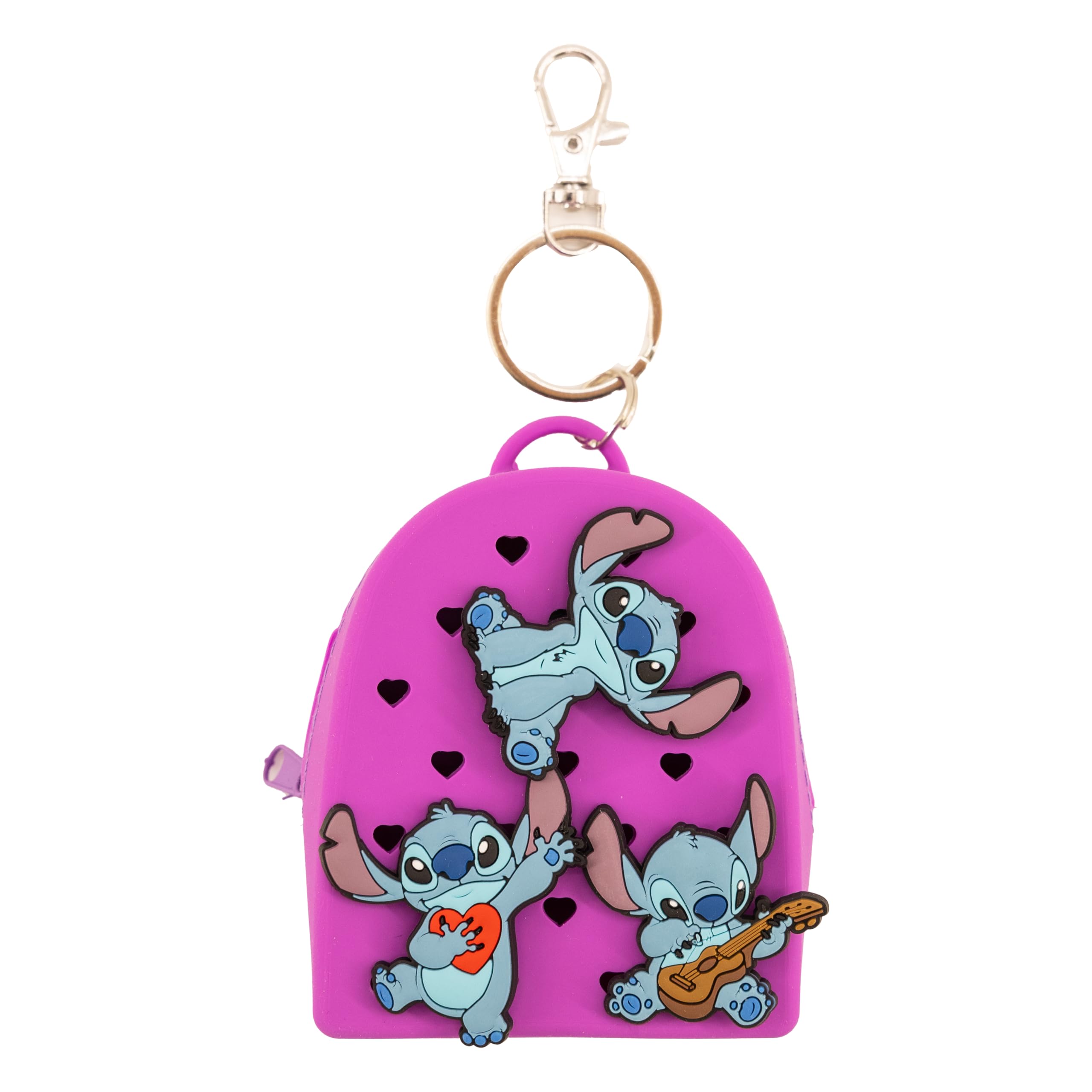 Disney Stitch, Hello Kitty or Bluey Keychain for Kids | Silicone Mini Backpack Zipper Pull Key Ring, Bag Charm