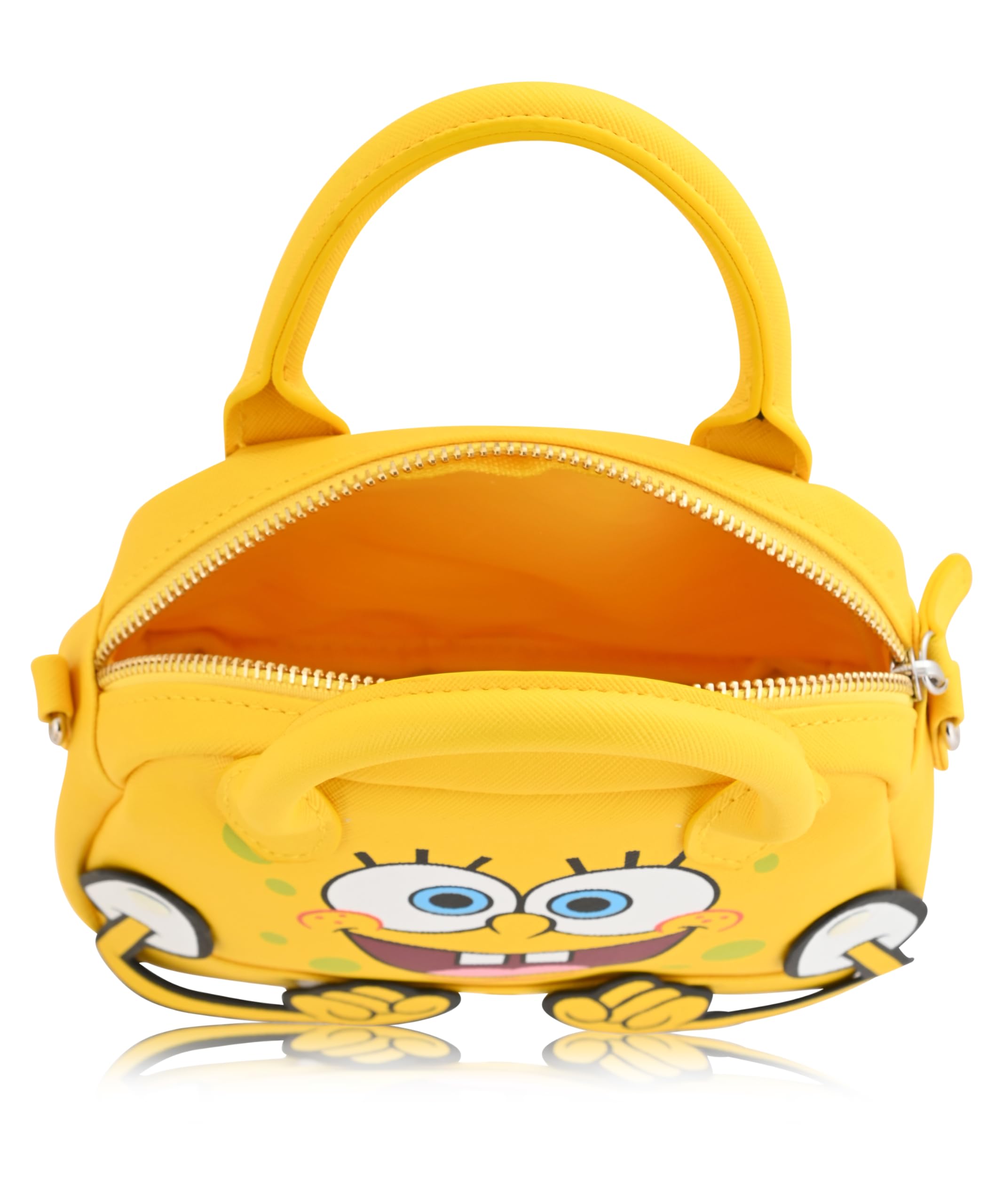 Spongebob Squarepants Purse Crossbody Handbag for Women with Moveable Hands | Spongebob Squarepants Leather Women's Shoulder Handbag | Spongebob Squarepants Accessories for Girls, Boys, Adults, Unisex