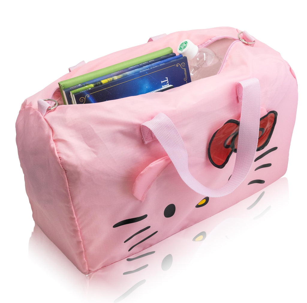 Stitch, Spiderman, Paw Patrol or Hello Kitty Duffle Bag | Lightweight Foldable Travel Duffel with Shoulder Strap & Luggage Sleeve