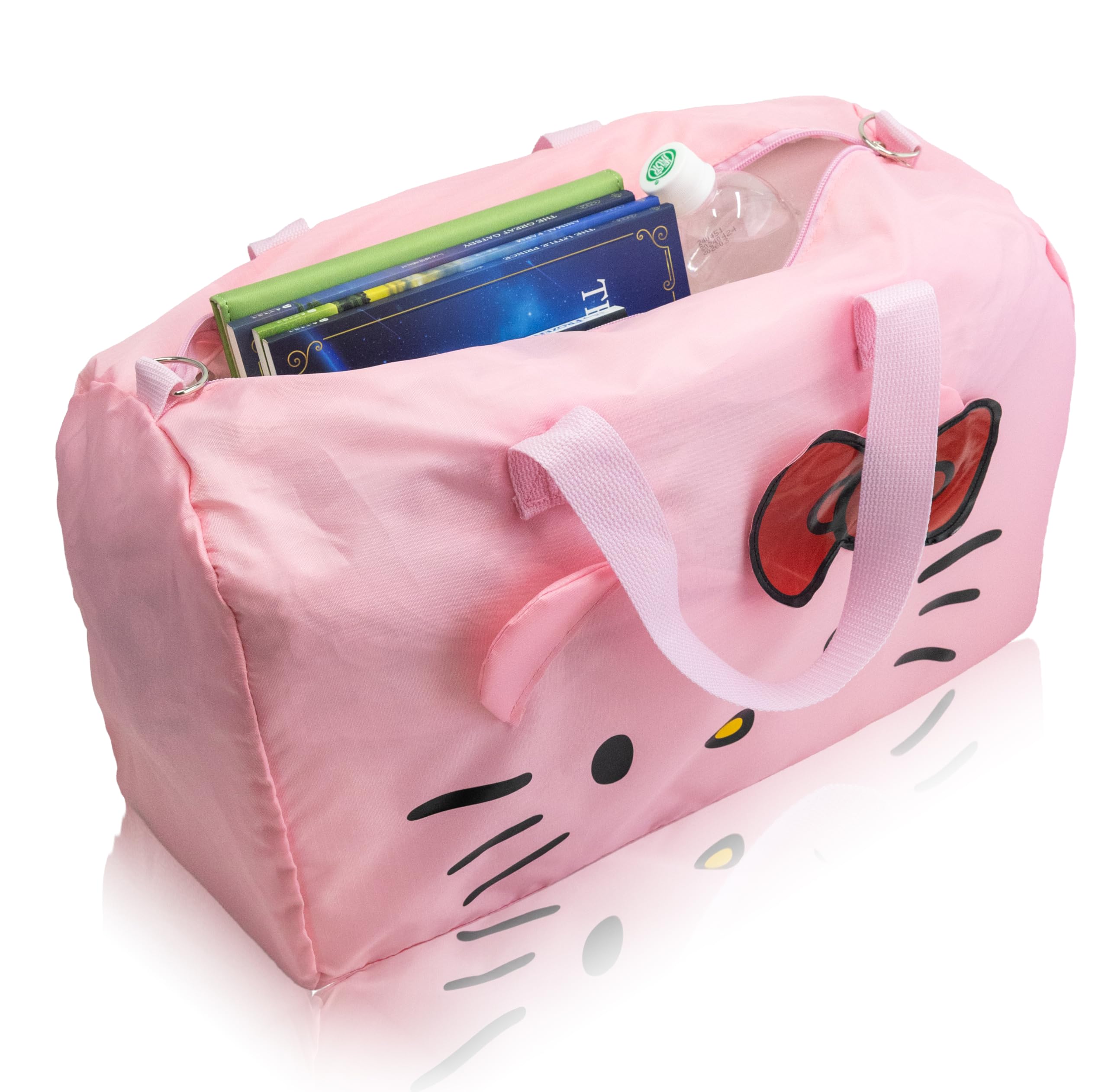 Stitch, Spiderman, Paw Patrol or Hello Kitty Duffle Bag | Lightweight Foldable Travel Duffel with Shoulder Strap & Luggage Sleeve