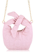 Disney Minnie Mouse Mini Hobo Handbag for Women | Small Quilted PU Shoulder Bag with Detachable Strap & Chain Detail | Minnie Purse, Crossbody Handbag, Lightweight Fashion Tote