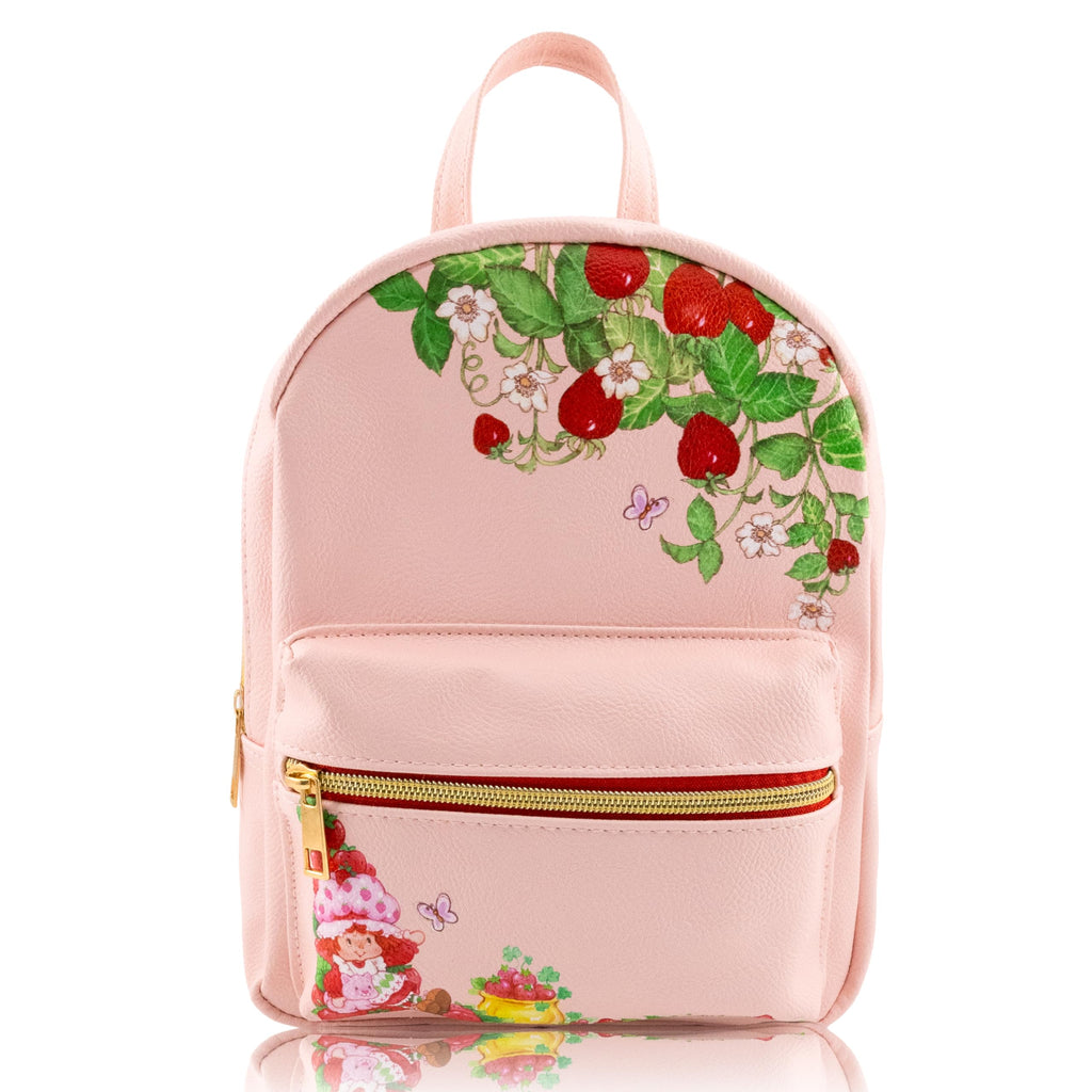 Fast Forward Strawberry Shortcake Backpack for Women, Men, Unisex | Cute PU Leather 10" Mini Backpack