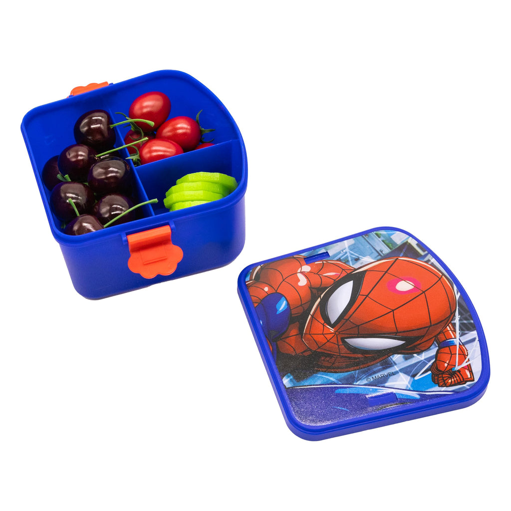 Fast Forward Spiderman or Hello Kitty Lunch Box with Water Bottle for Kids | Toddler Lunch Kit with Handle | BPA-Free Plastic Food Container and Matching Bottle