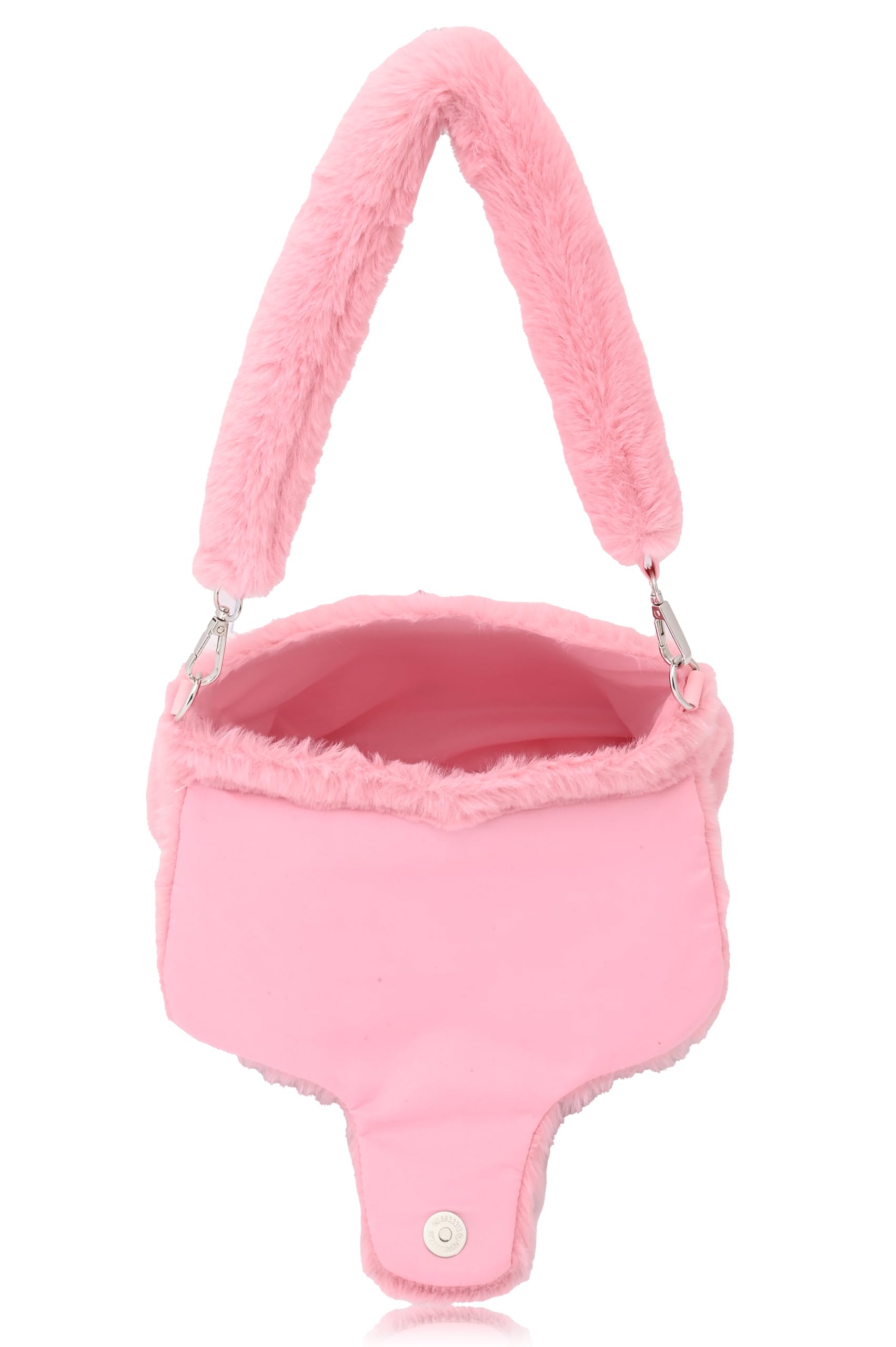 Sanrio Hello Kitty Handbag for Women | Faux Fur Purse with Saffiano Trim | Cute Hello Kitty Shoulder Bag, Crossbody Tote Bag, or Small Travel Purse | Ages 3+