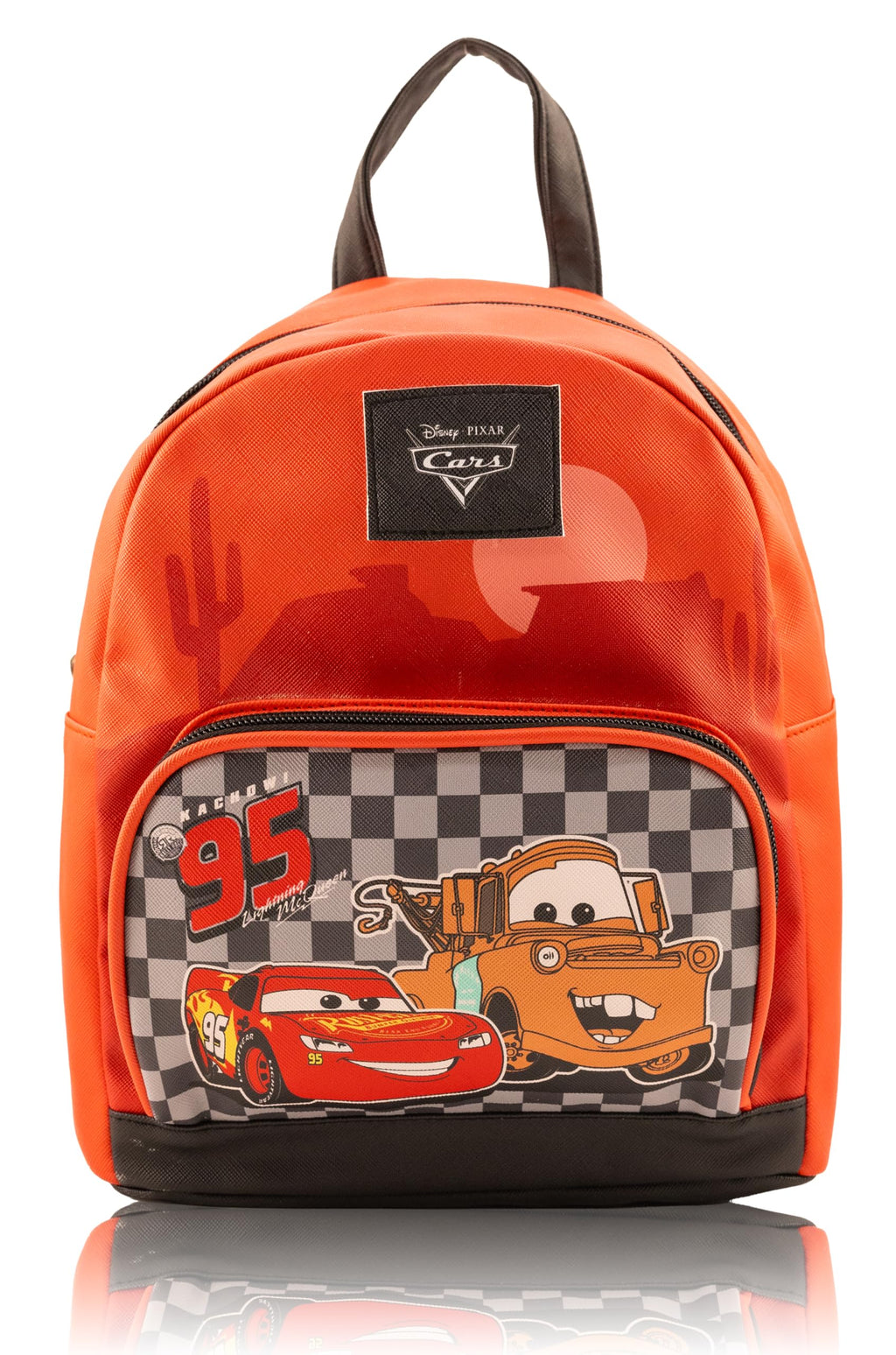 Disney Pixar Cars Lightning McQueen Mini Backpack | 10" PU Leather Backpack Purse for Kids & Adults | Toddler Travel Bag, Small Bookbag for School, Travel, or Everyday Use | Ages 3+