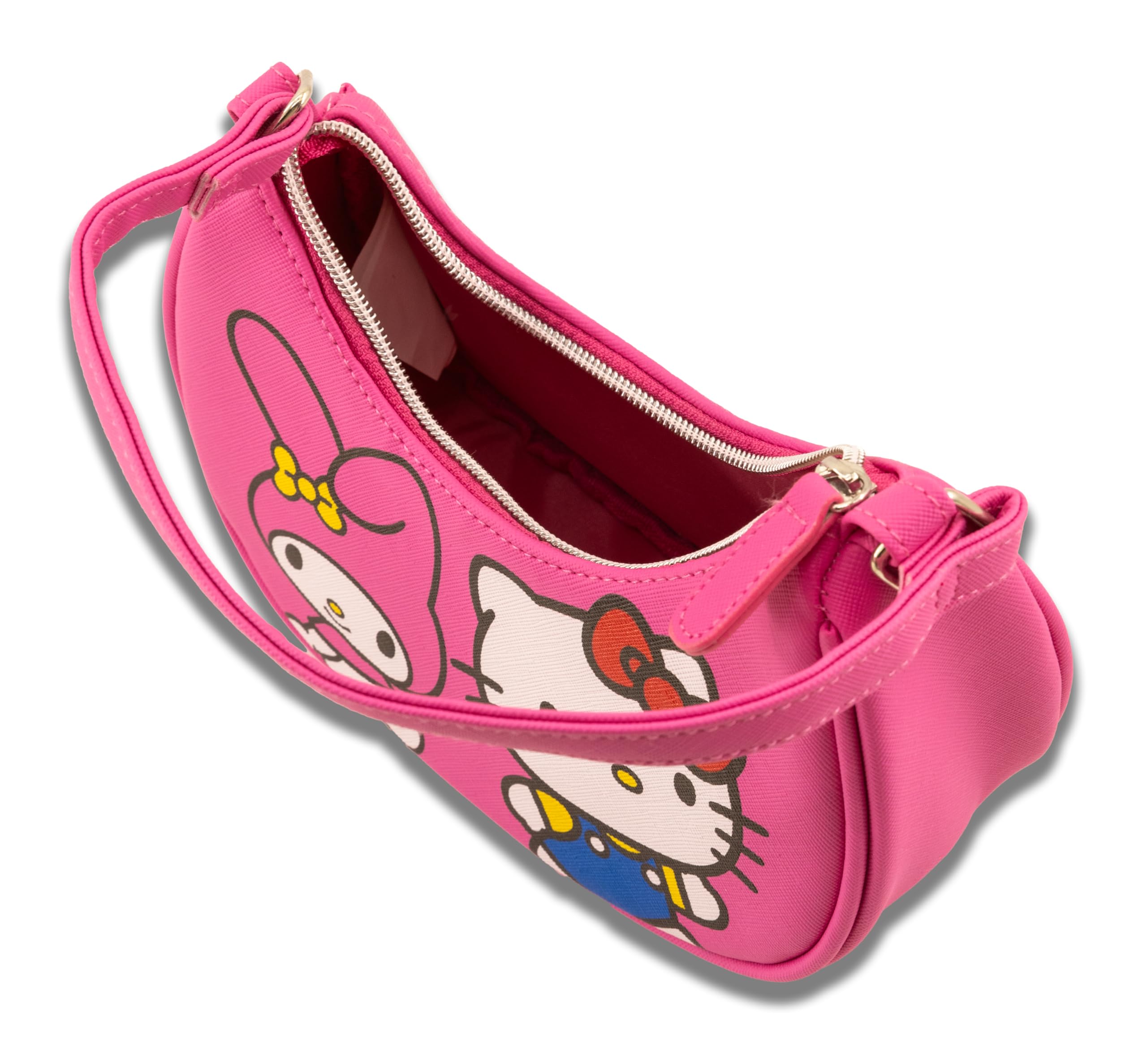 Fast Forward Sanrio Hello Kitty Hobo Handbag Purse for Girls | Crossbody Shoulder Bag with Adjustable Strap | Small PU Leather Toddler Preschool Handbag Everyday Tote Travel Mini Purse Ages 3+