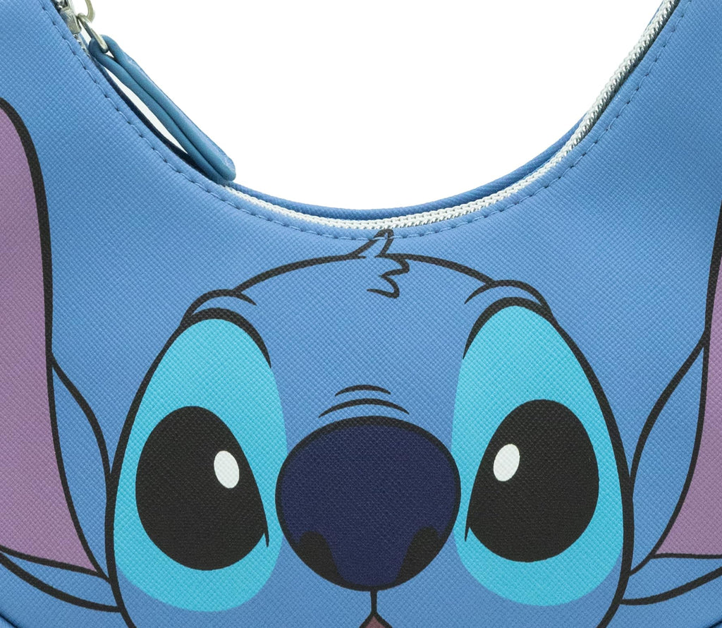 Disney Stitch Hobo Handbag Purse for Girls | Disney Crossbody Shoulder Bag with Adjustable Strap | Small PU Leather Toddler Purse, Everyday Tote or Travel Mini Bag for Kids Ages 3+