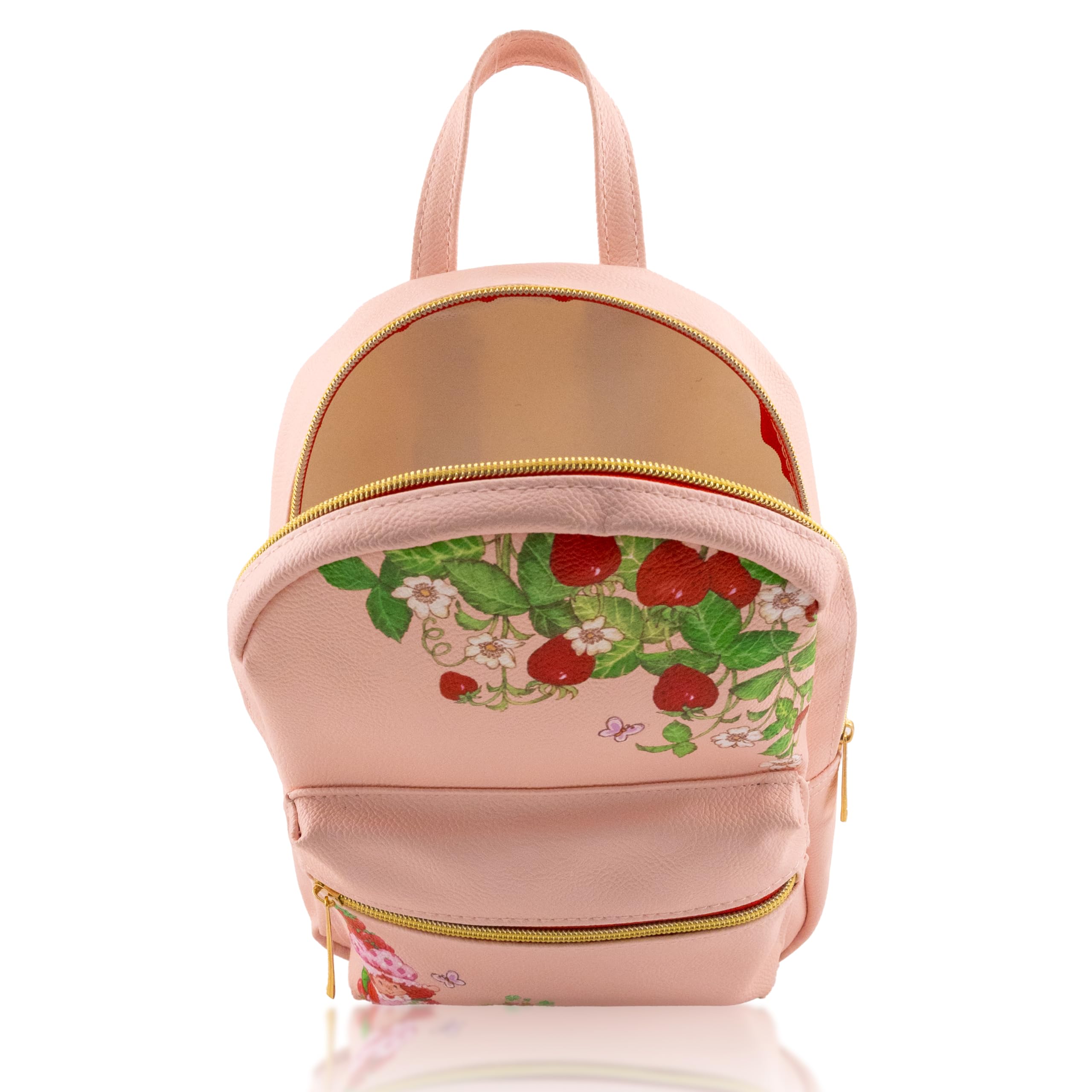 Fast Forward Strawberry Shortcake Backpack for Women, Men, Unisex | Cute PU Leather 10" Mini Backpack
