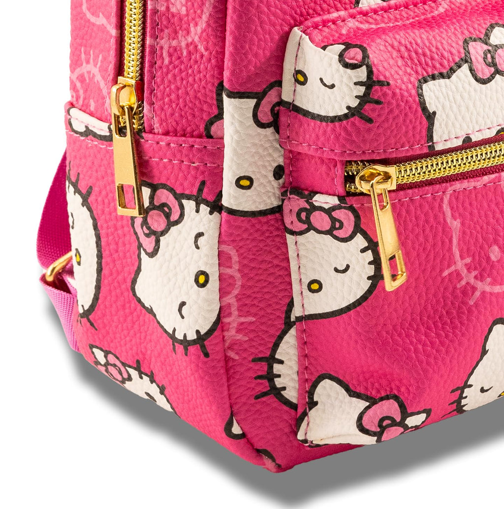 Fast Forward Sanrio Hello Kitty Mini Backpack for Girls | PU Leather Daypack Backpack Featuring Hello Kitty | Small Travel Bag, Lightweight Backpack | Ages 3+