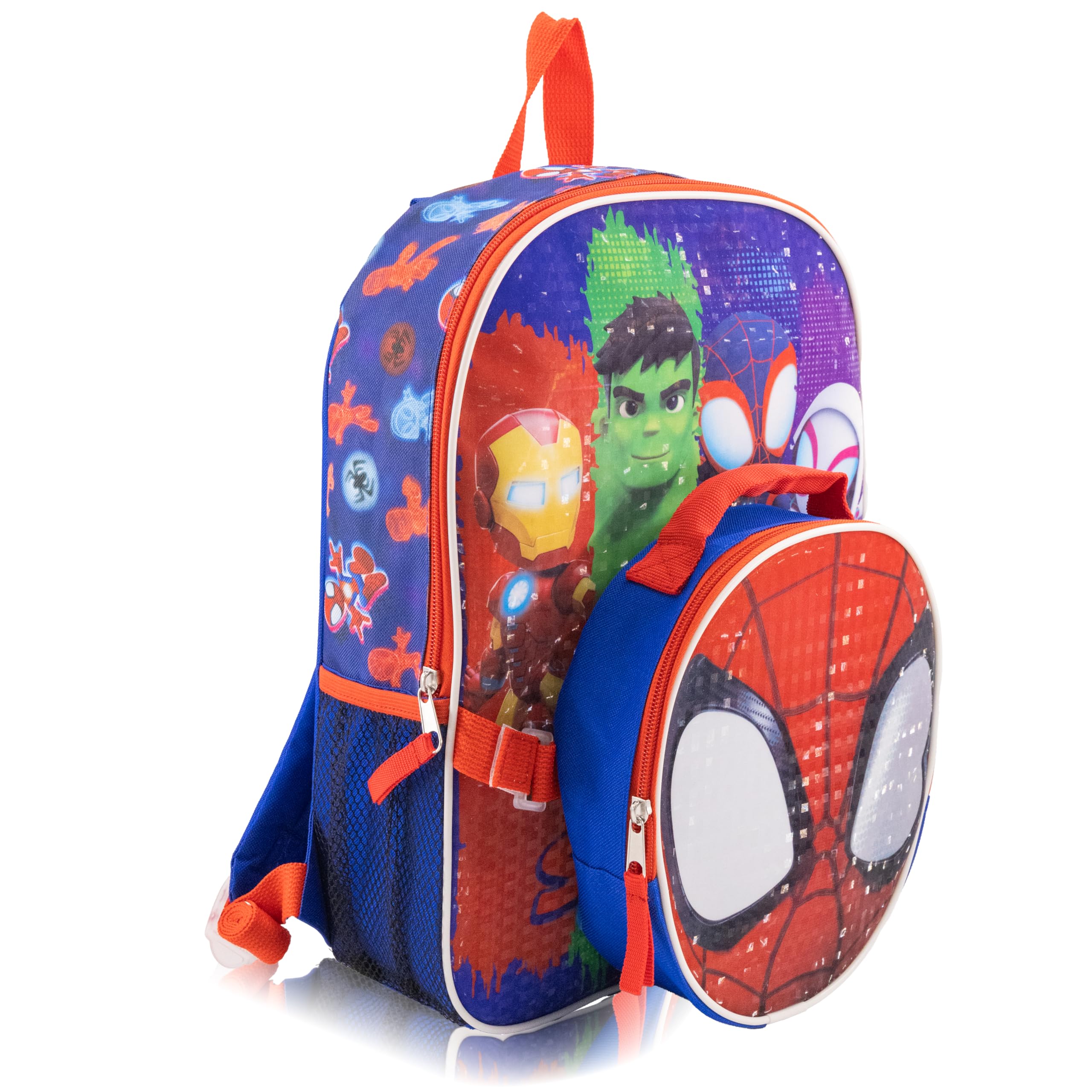 Fast Forward 14" Licensed Kids Backpack with Lunch Box for Kids | Insulated Lunch Bag for Boys, Girls, Toddlers