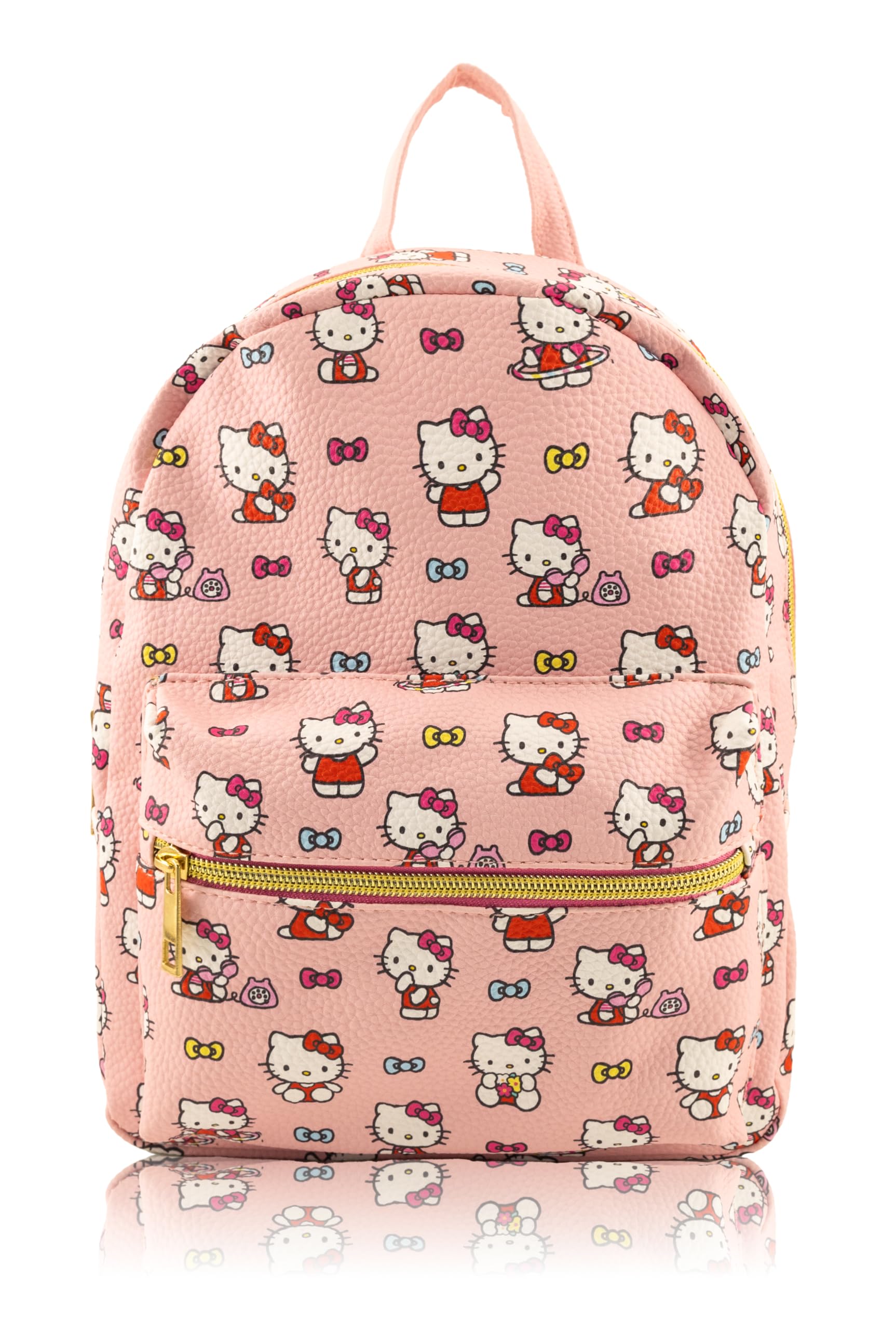 Fast Forward Sanrio Hello Kitty Mini Backpack for Girls | PU Leather Daypack Backpack Featuring Hello Kitty | Small Travel Bag, Lightweight Backpack | Ages 3+