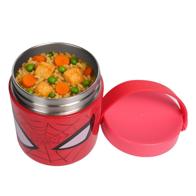 Fast Forward Bluey Spiderman or Hello Kitty Cylinder Lunch Box for Kids | Food Container with Handle | Toddler Bento Snack Box