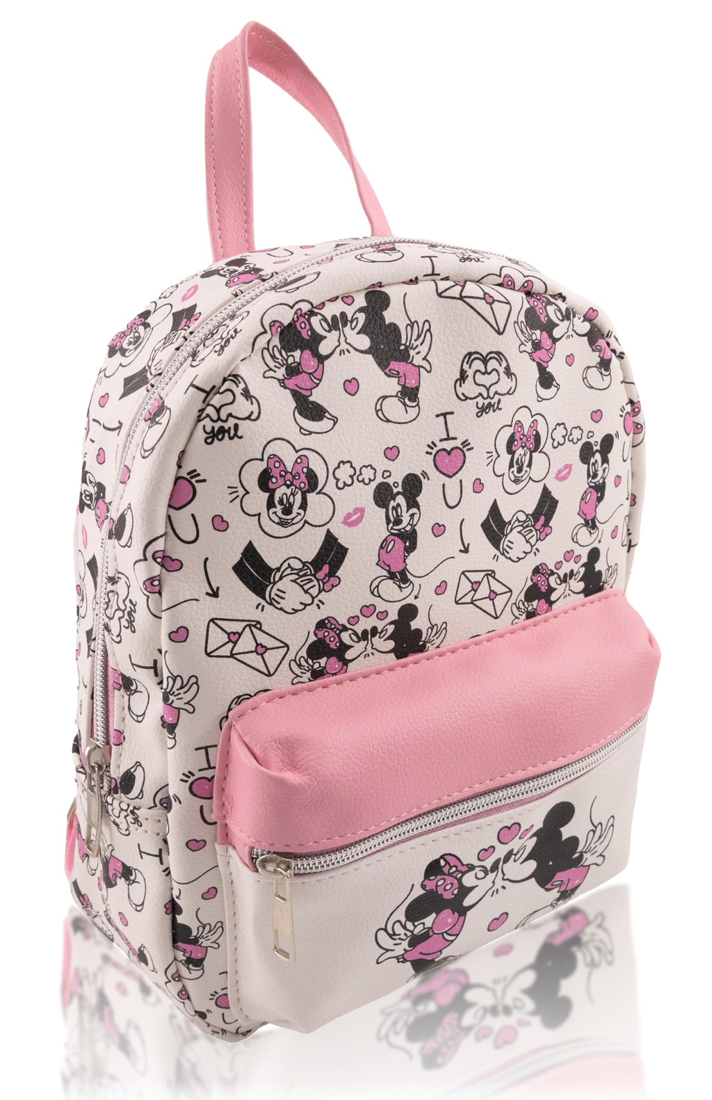 Disney Minnie Mouse Backpack for Women, Men, Boys, Girls, Unisex | Cute PU Leather 10" Mini Backpack Purse | Minnie Mouse Bag