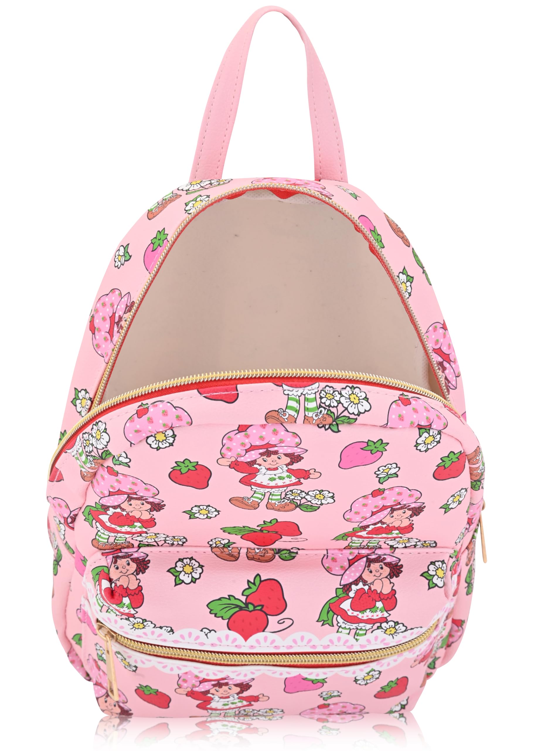 Fast Forward Strawberry Shortcake Backpack for Women, Men, Unisex | Cute PU Leather 10" Mini Backpack