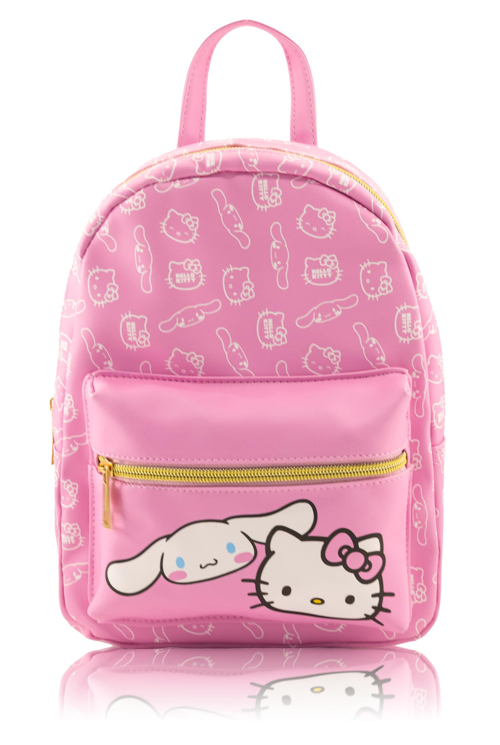 Fast Forward Sanrio Hello Kitty and Cinnamoroll Mini Backpack for Girls | PU Leather Daypack Backpack Featuring Hello Kitty and Cinnamoroll | Small Travel Bag, Lightweight Backpack | Ages 3+