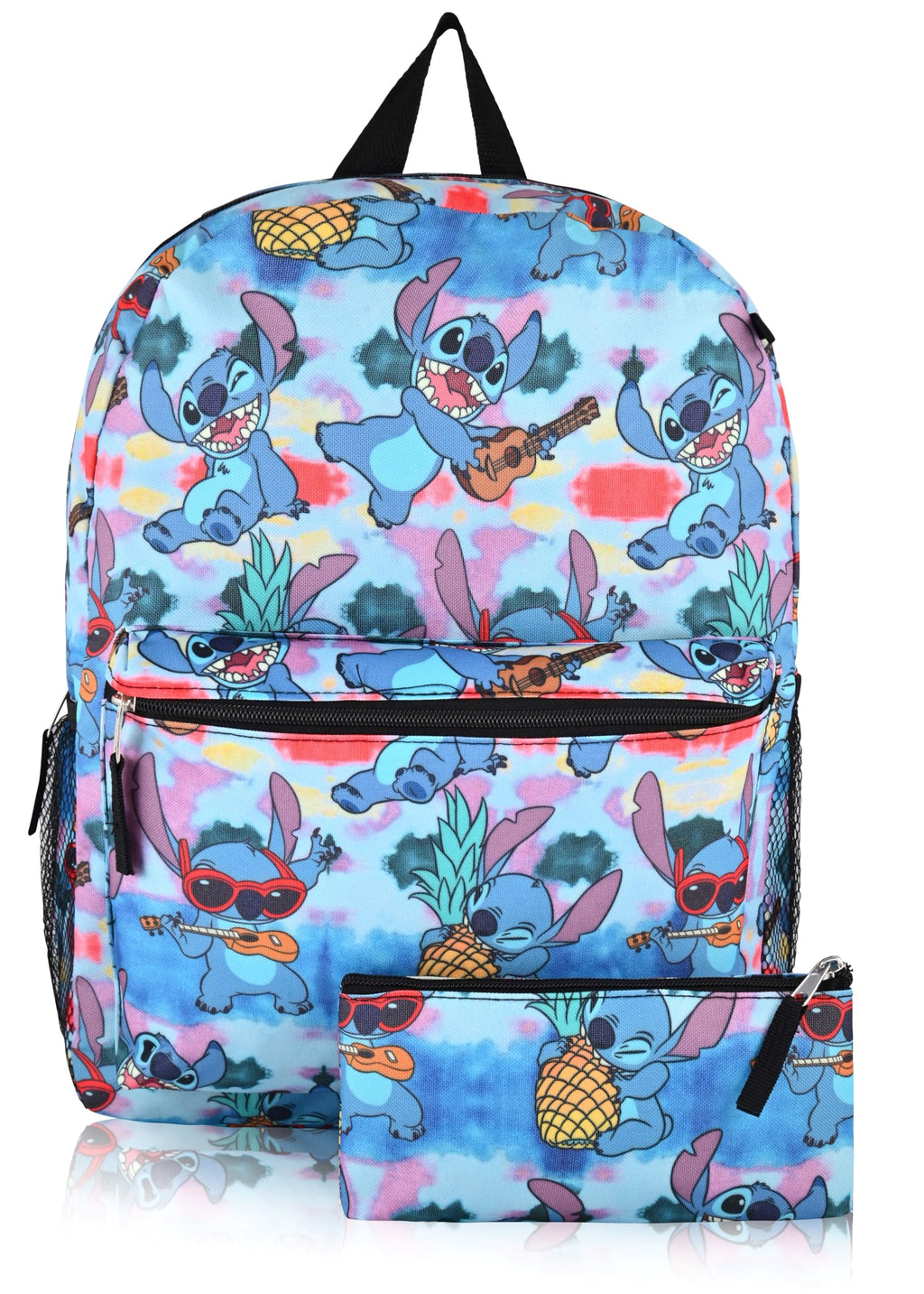 Fast Forward Disney Stitch School Backpack for Toddlers With Pencil Case | 16" Kids Bookbag for Boys, Girls, Unisex | LSCF84AR