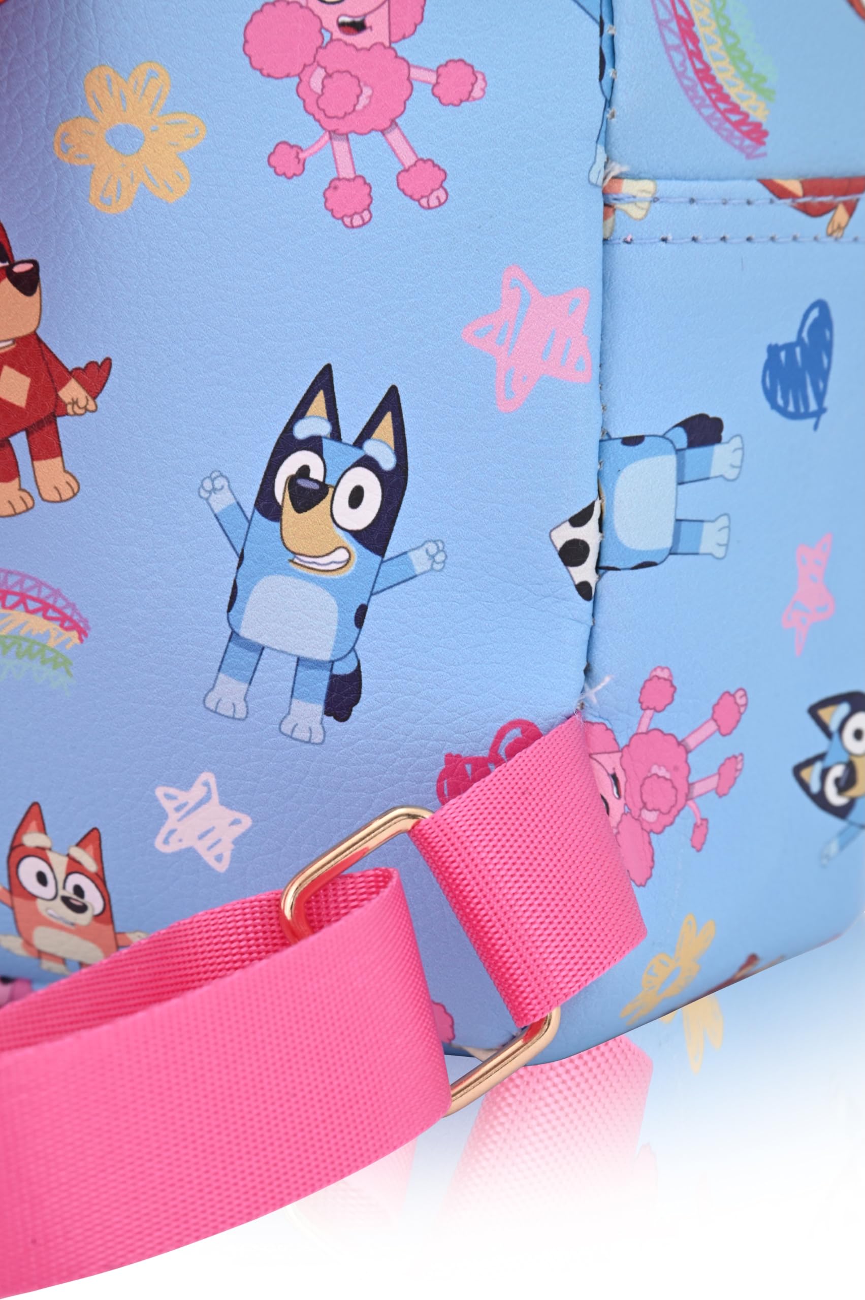Fast Forward Bluey Mini Backpack for Kids & Adults | 10" PU Leather Backpack Purse | Toddler Travel Bag, Small Bookbag