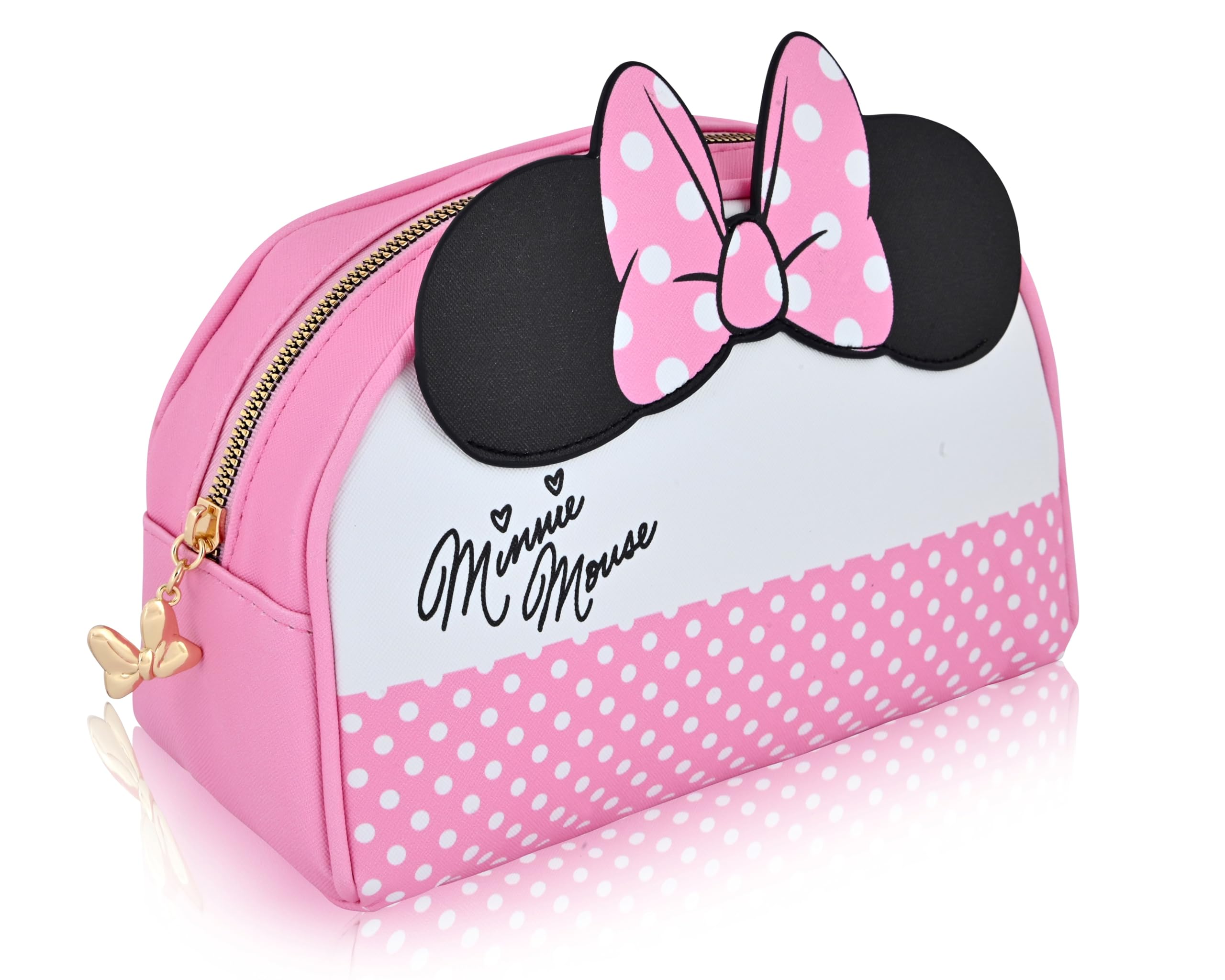 Hello Kitty, Stitch or Minnie Mouse Makeup Bag for Women | Minnie Mouse PU Leather Travel Toiletry Bag for Women