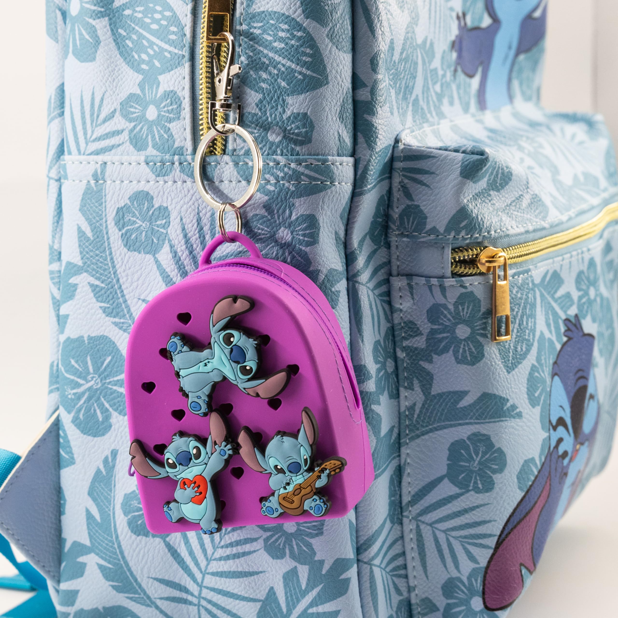 Disney Stitch, Hello Kitty or Bluey Keychain for Kids | Silicone Mini Backpack Zipper Pull Key Ring, Bag Charm