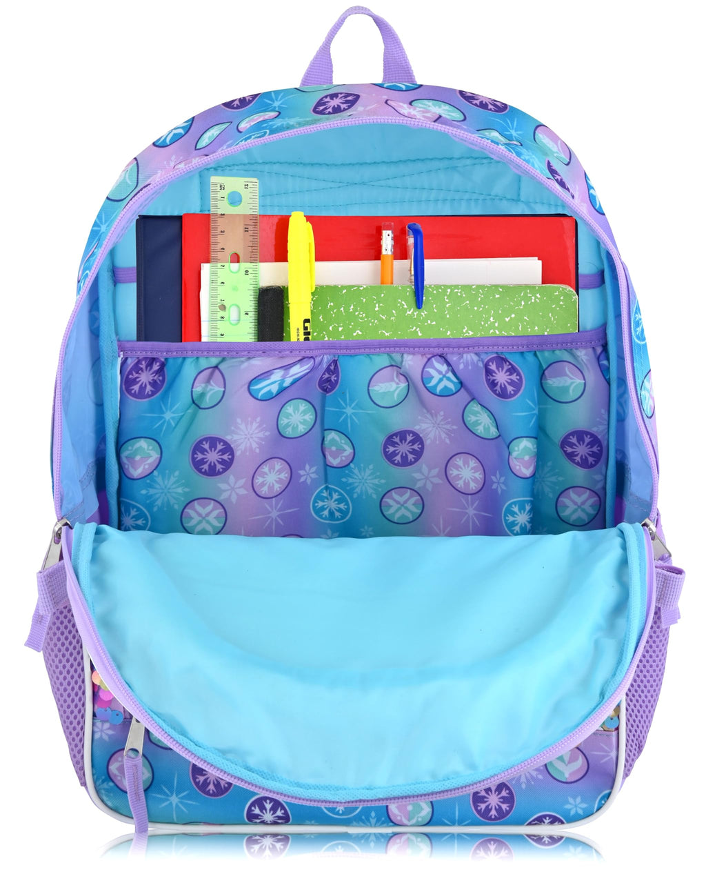Disney Minnie Mouse or Frozen Backpack With Lunch Bag, Zip Case and ID Lanyard Set for Girls