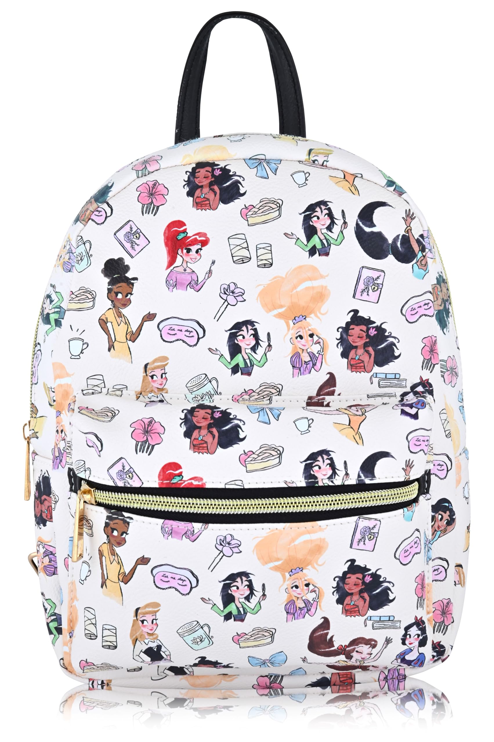Disney Princess Backpack for Women, Men, Unisex | Cute PU Leather 10" Mini Backpack Purse | Princess Bag & Accessories